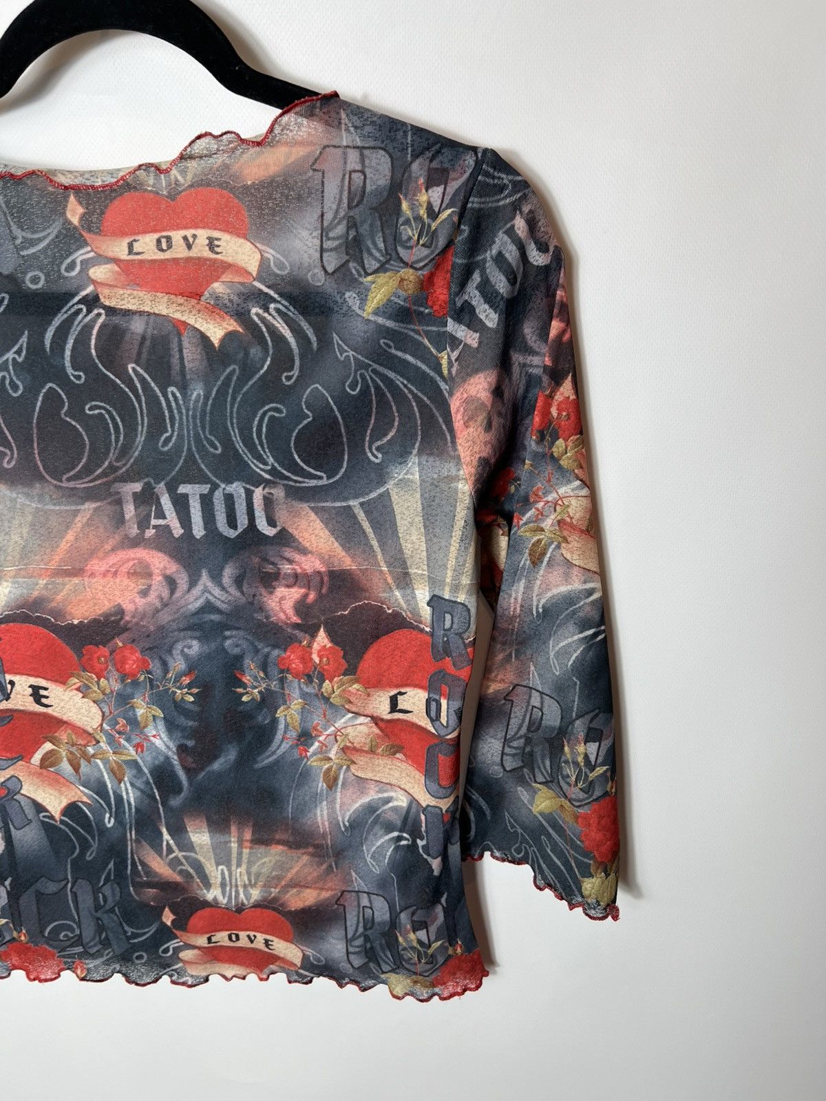 Vintage Vintage streetwear y2k Mesh tattoo long sleeve Top JPG Style Size S / US 4 / IT 40 - 7 Thumbnail