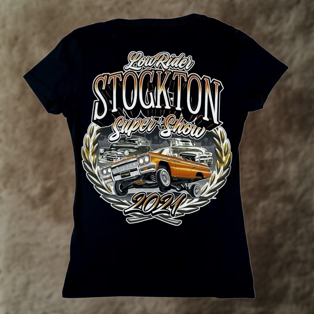 Vintage Lowrider T-Shirt Women Medium Black Stockton Super Show Chicano Impala Hip Hop 90s Cars Shirt Mens? Size M / US 6-8 / IT 42-44 - 1 Thumbnail