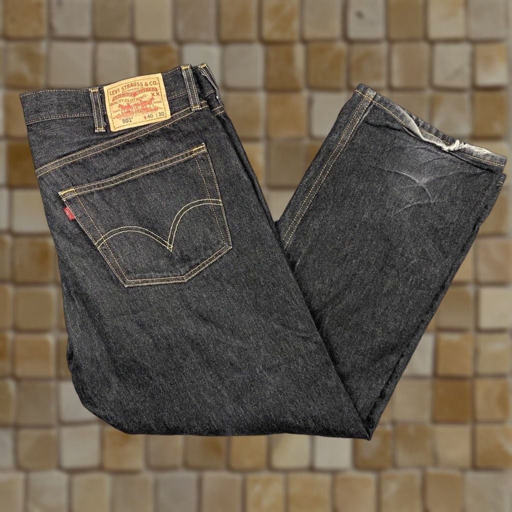 Levi's 501XX Jeans 40x30 Charcoal Gray Straight Leg Button Fly