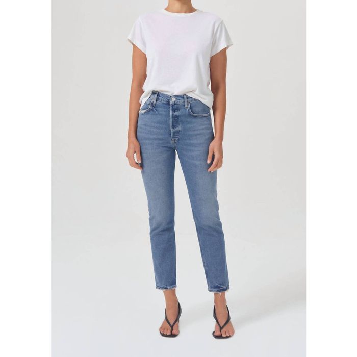 Agolde Riley High Rise Straight Crop Jean In Cove | Grailed
