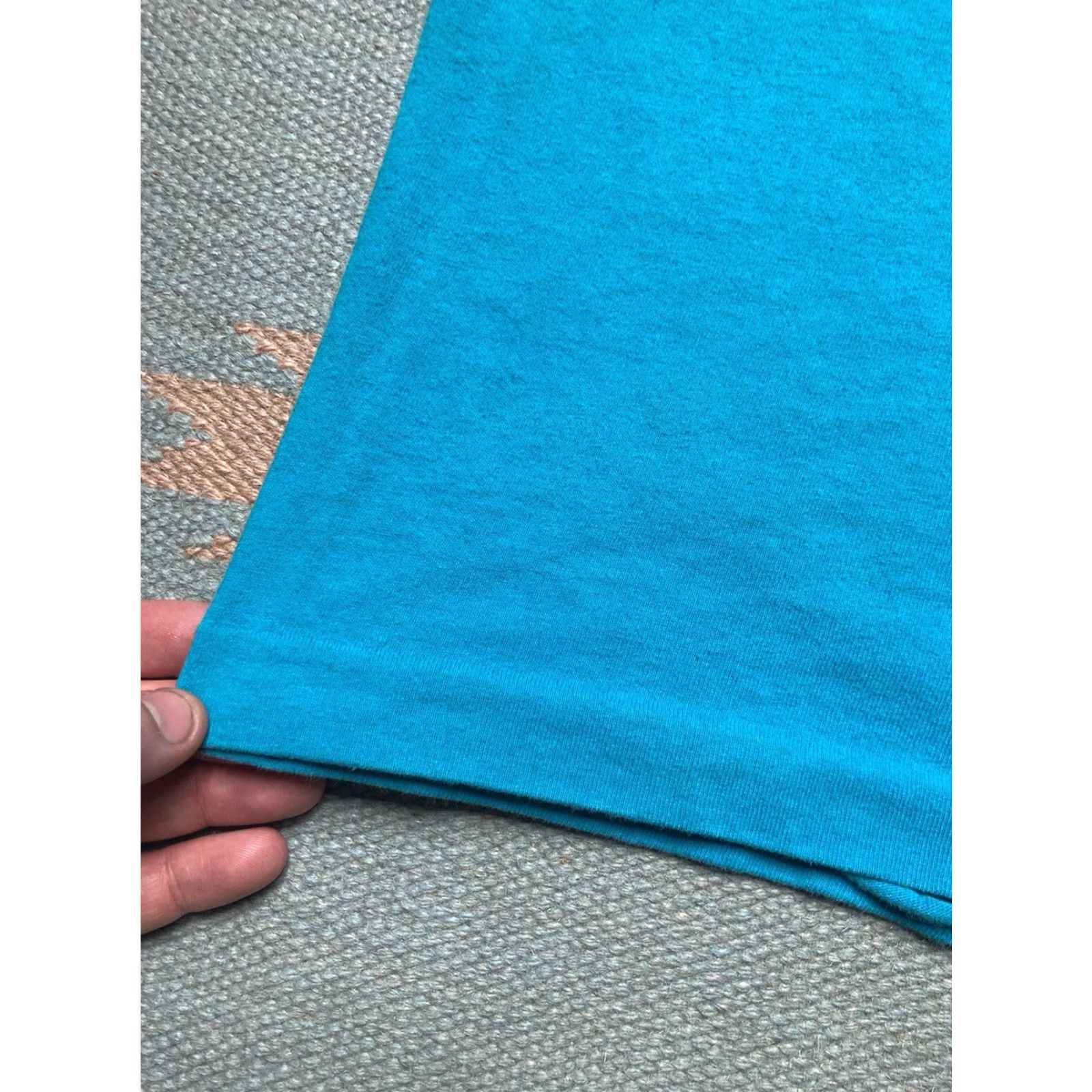 Fruit Of The Loom VINTAGE 90s Fruit of the Loom T-Shirt Men XL Cotton Teal Blue Single Stitch Size US XL / EU 56 / 4 - 5 Thumbnail