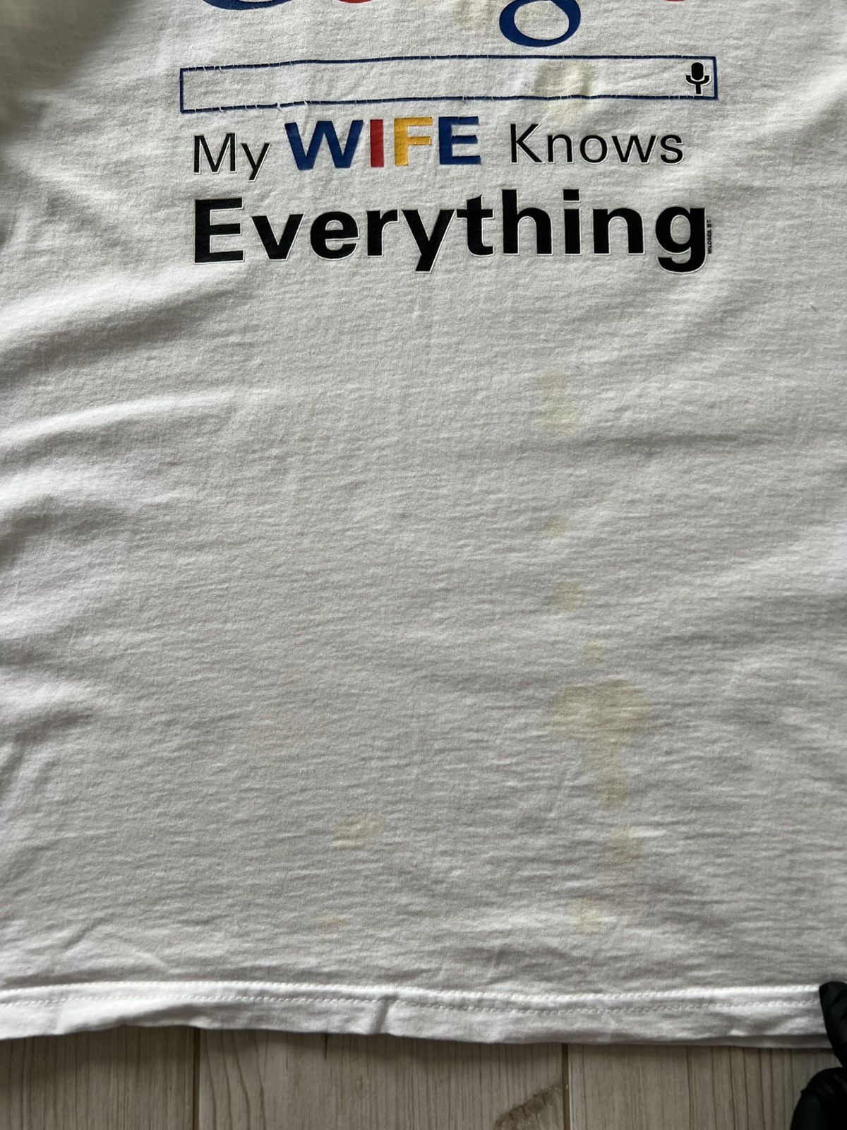 Vintage I Dont Need Google My Wife Know Everething Humor T-Shirt Size US XL / EU 56 / 4 - 6 Thumbnail