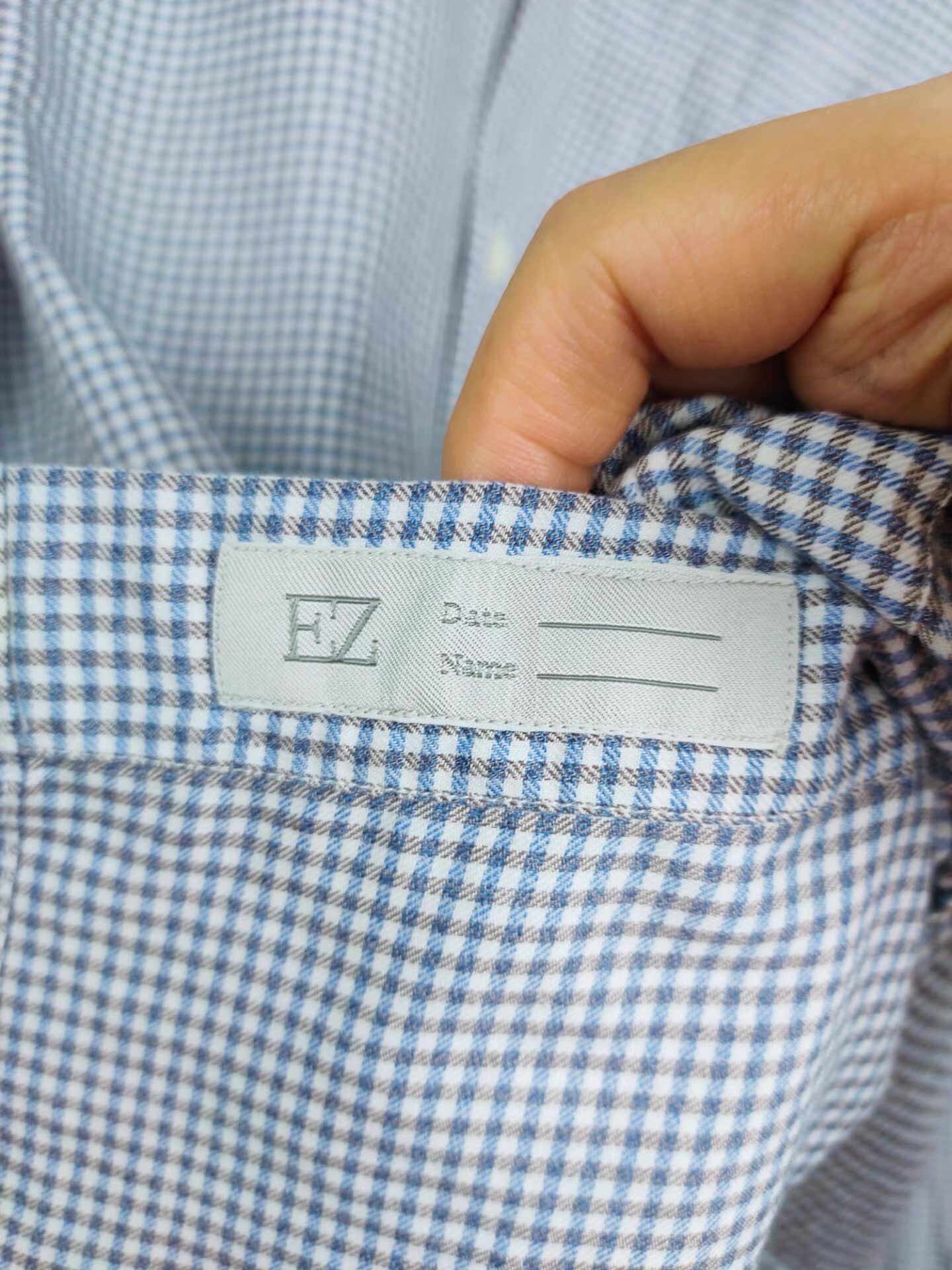 Ermenegildo Zegna Ermenegildo Zegna Men's Plaid Long Sleeve Shirt K29 Size US XS / EU 42 / 0 - 5 Thumbnail