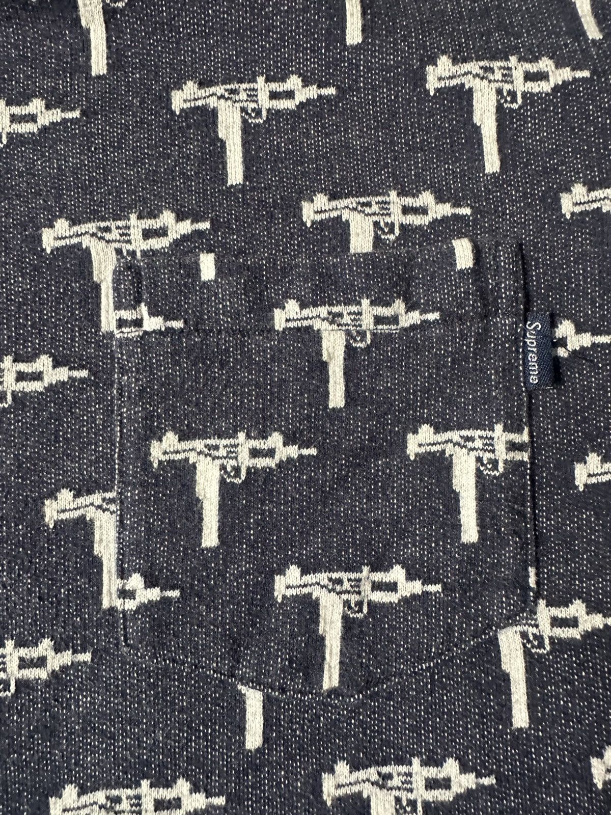 Supreme Supreme FW15 Uzi Long Sleeve Navy Tee All Over Print Size US M / EU 48-50 / 2 - 3 Thumbnail