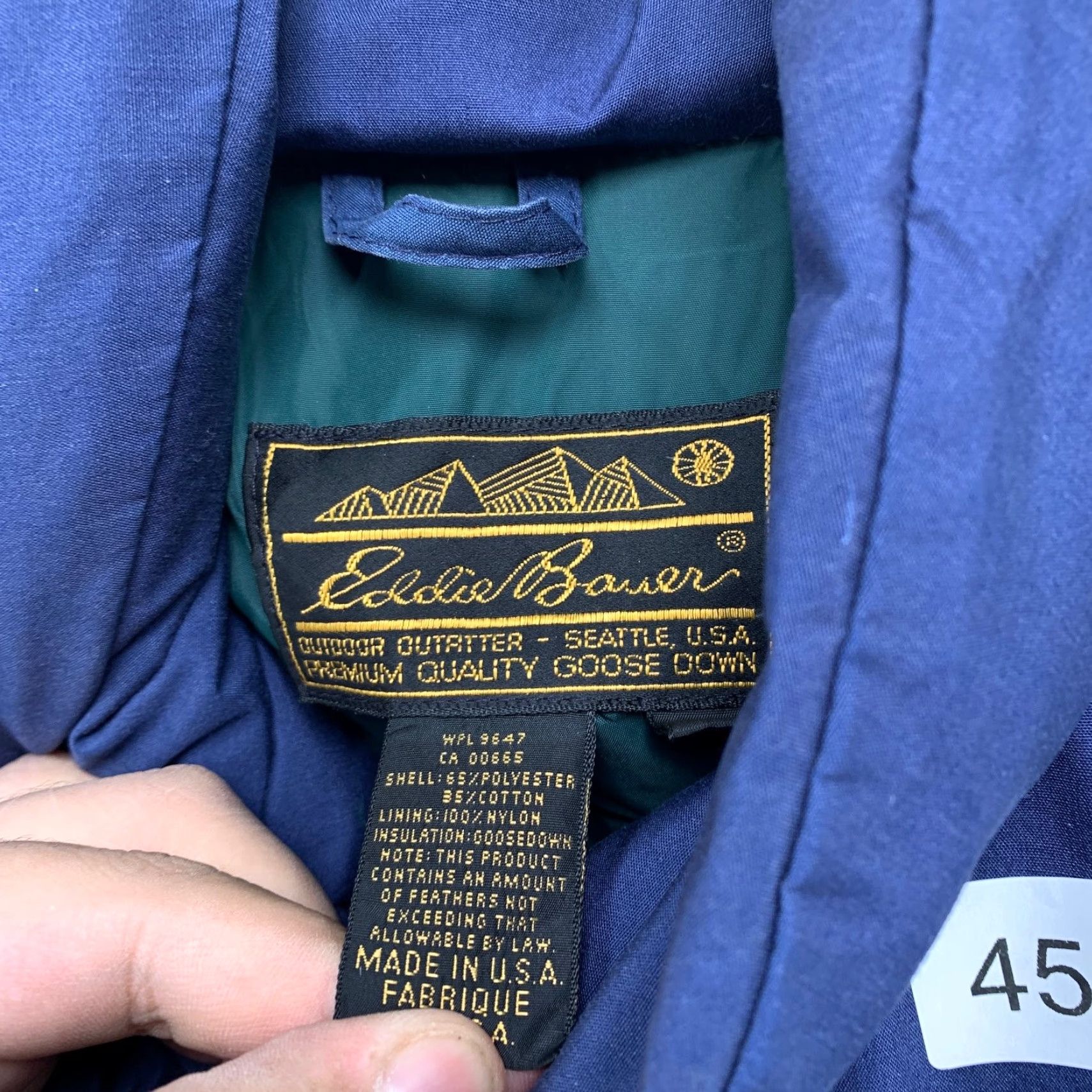 Eddie Bauer VINTAGE Eddie Bauer Down Jacket Mens L Blue Ridge Line Hooded 80s Made USA Coat Size US L / EU 52-54 / 3 - 5 Thumbnail