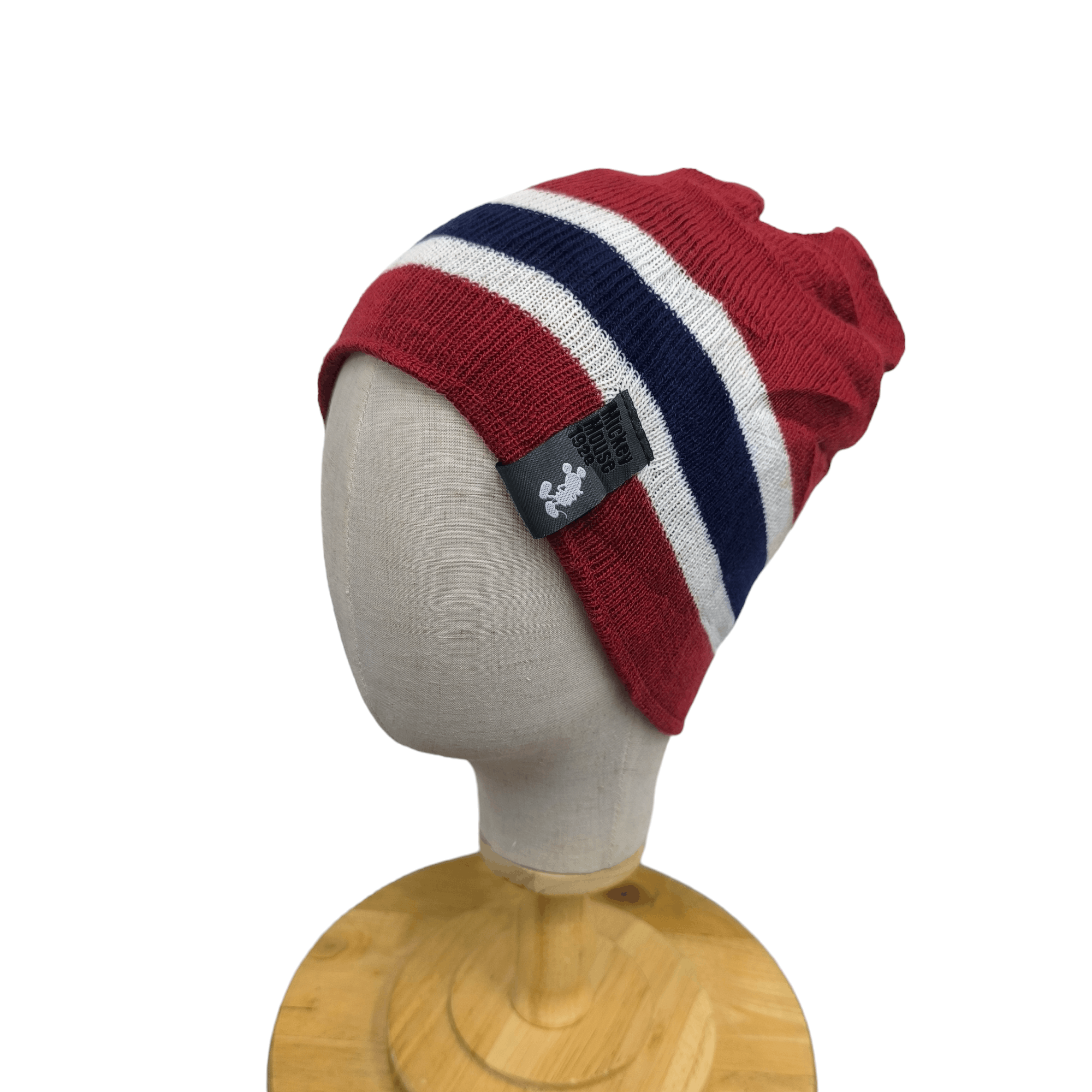 Disney × Mickey Mouse 🌟Disney micker mouse stripes pull on beanie hat Size ONE SIZE - 1 Thumbnail