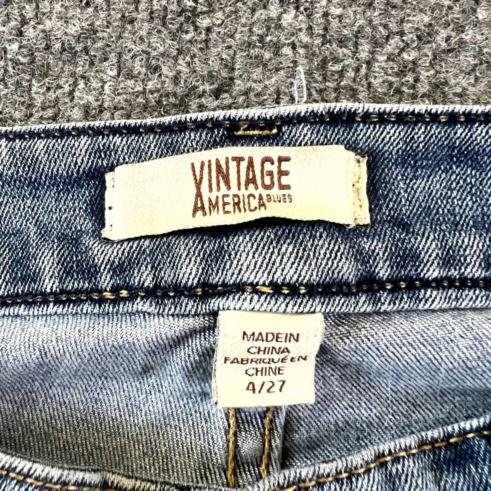 Vintage Vintage America Blues Boho Cropped Jeans Women 4 Blue Denim Stretch Size 27" / US 4 / IT 40 - 5 Thumbnail