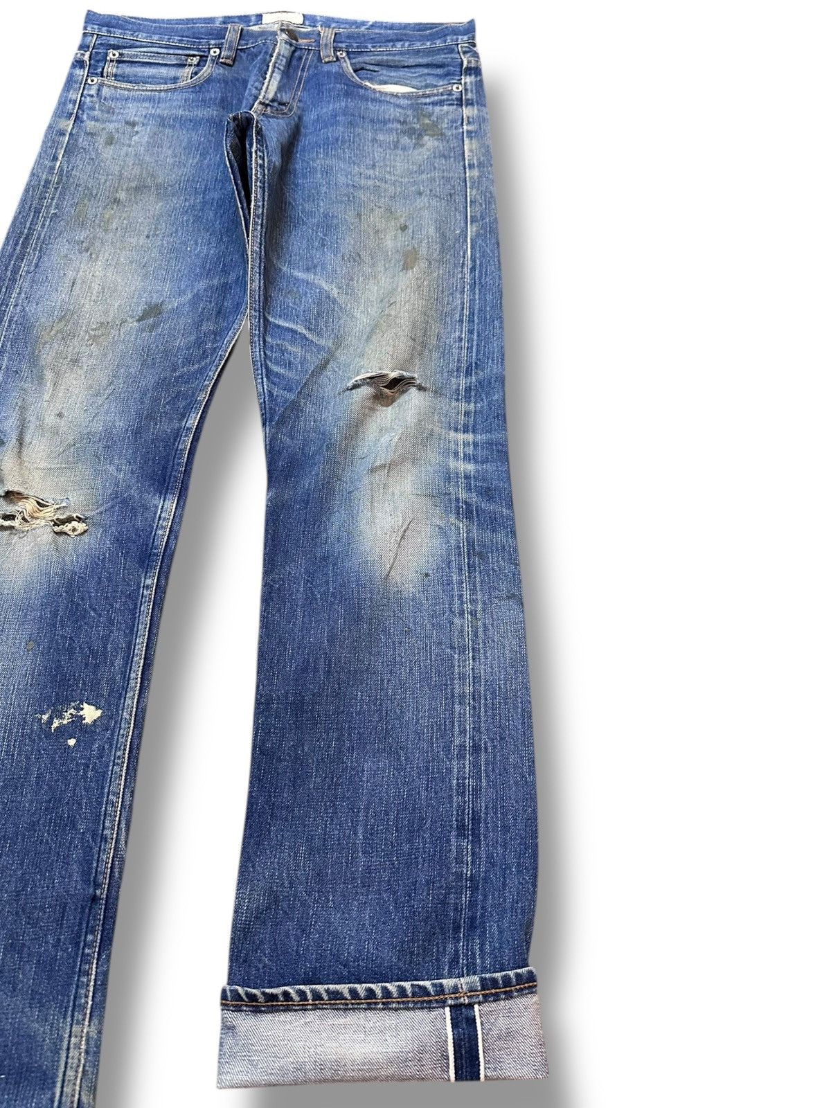 Indigo Vintage Indigo Selvedge Mudwash Grunge Distressed Denim Size US 32 / EU 48 - 4 Thumbnail