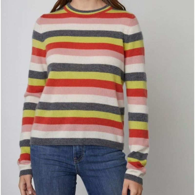 image of Velvet Graham & Spencer 100% Cashmere Stripe Sweater Small, Women's