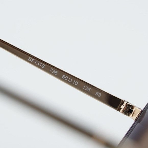 Salvatore Ferragamo Salvatore Ferragamo SF131S 736 Sunglasses Gold Aviator Size ONE SIZE - 3 Thumbnail