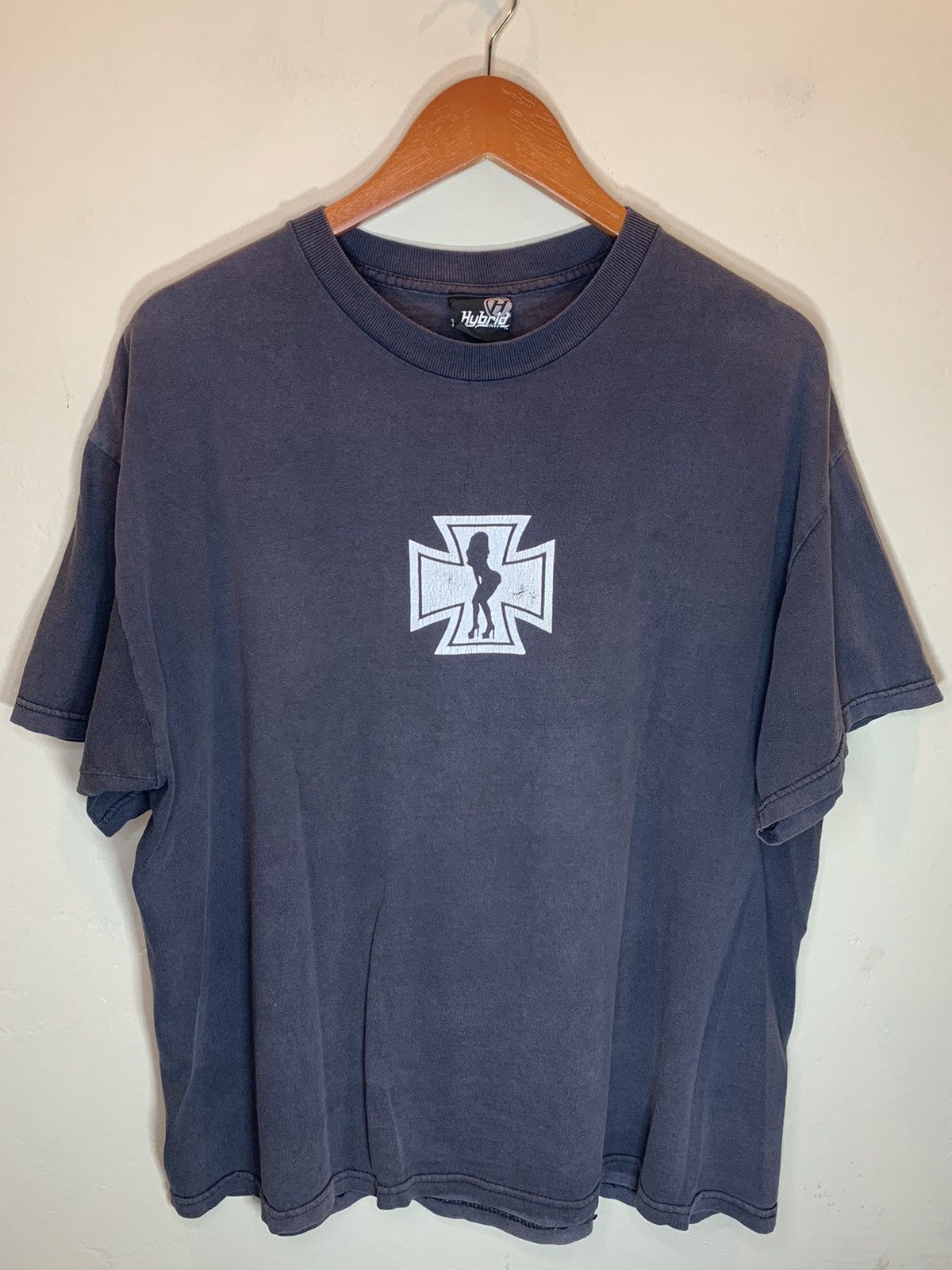 Vintage *RARE* Vintage 90’s Cross Silhouette Faded Biker Boxy Shirt Size US XL / EU 56 / 4 - 2 Thumbnail