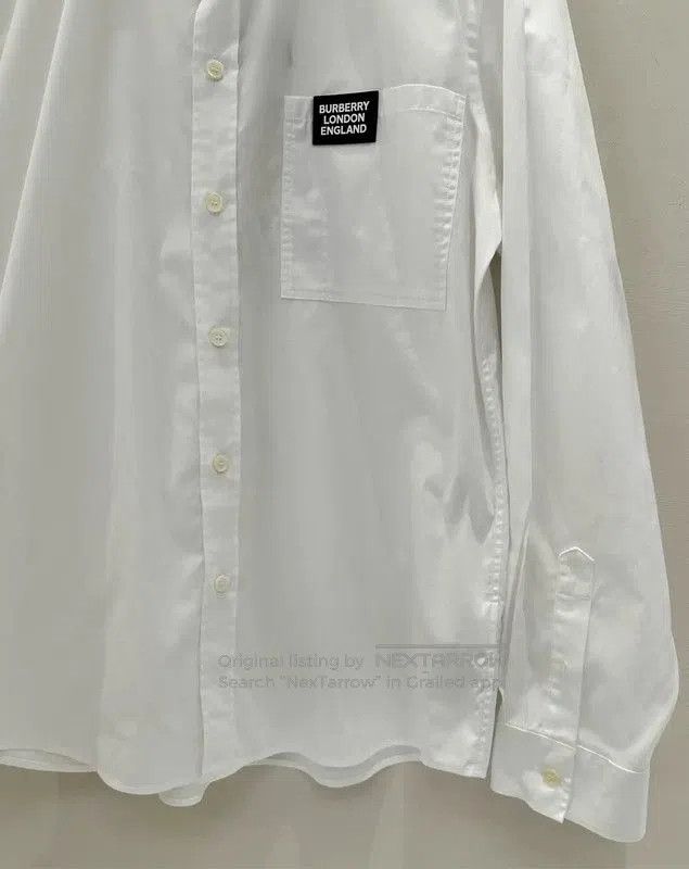 Burberry Burberry White Cotton Logo Long Sleeve Shirt. Size US XL / EU 56 / 4 - 7 Thumbnail