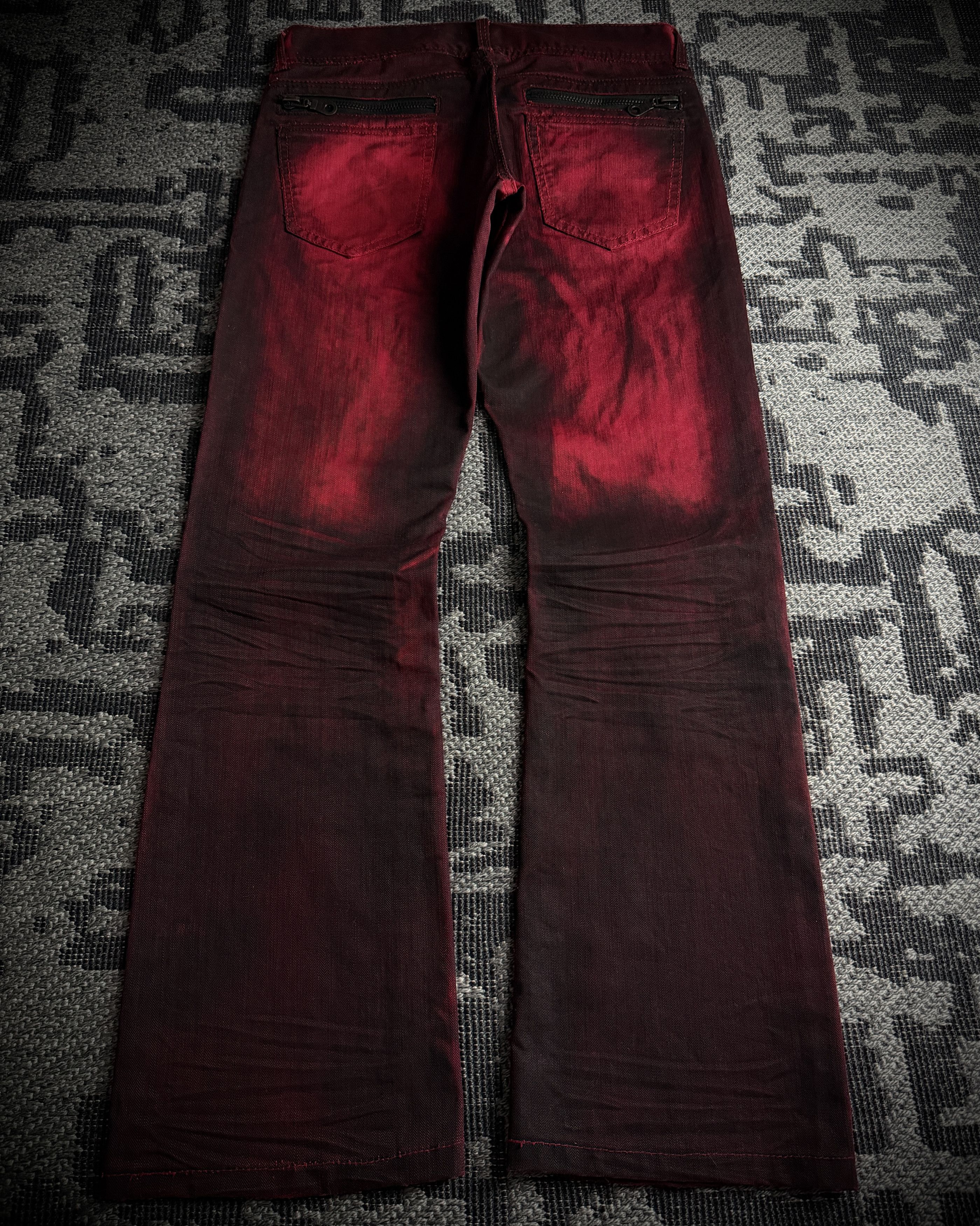 In The Attic In The Attic Faded Red Distressed Bootcut Denim Size US 31 - 5 Thumbnail