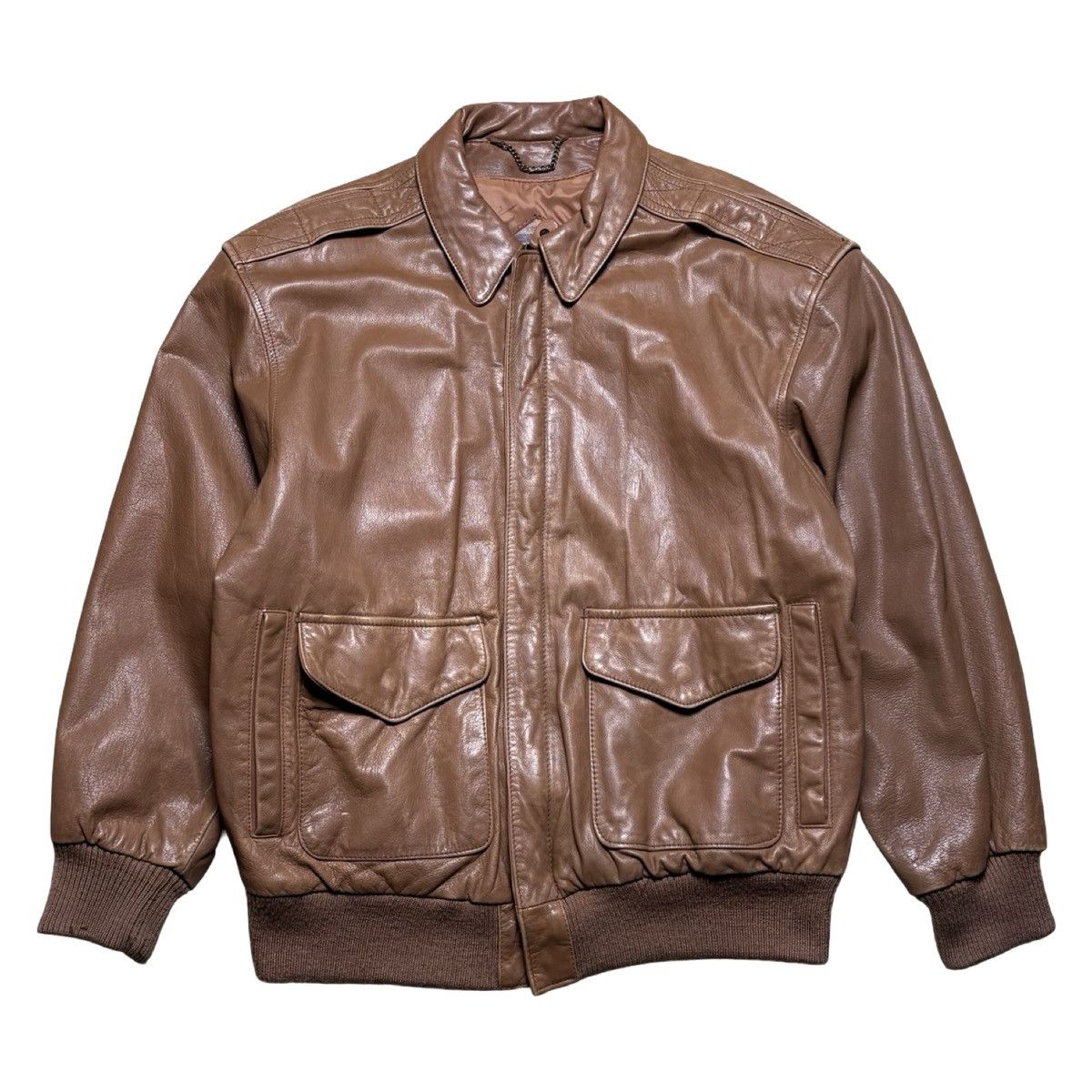 Other Vintage Pelle NY Milano Leather Jacket M Bomber Flight A2 Size US M / EU 48-50 / 2 - 1 Thumbnail