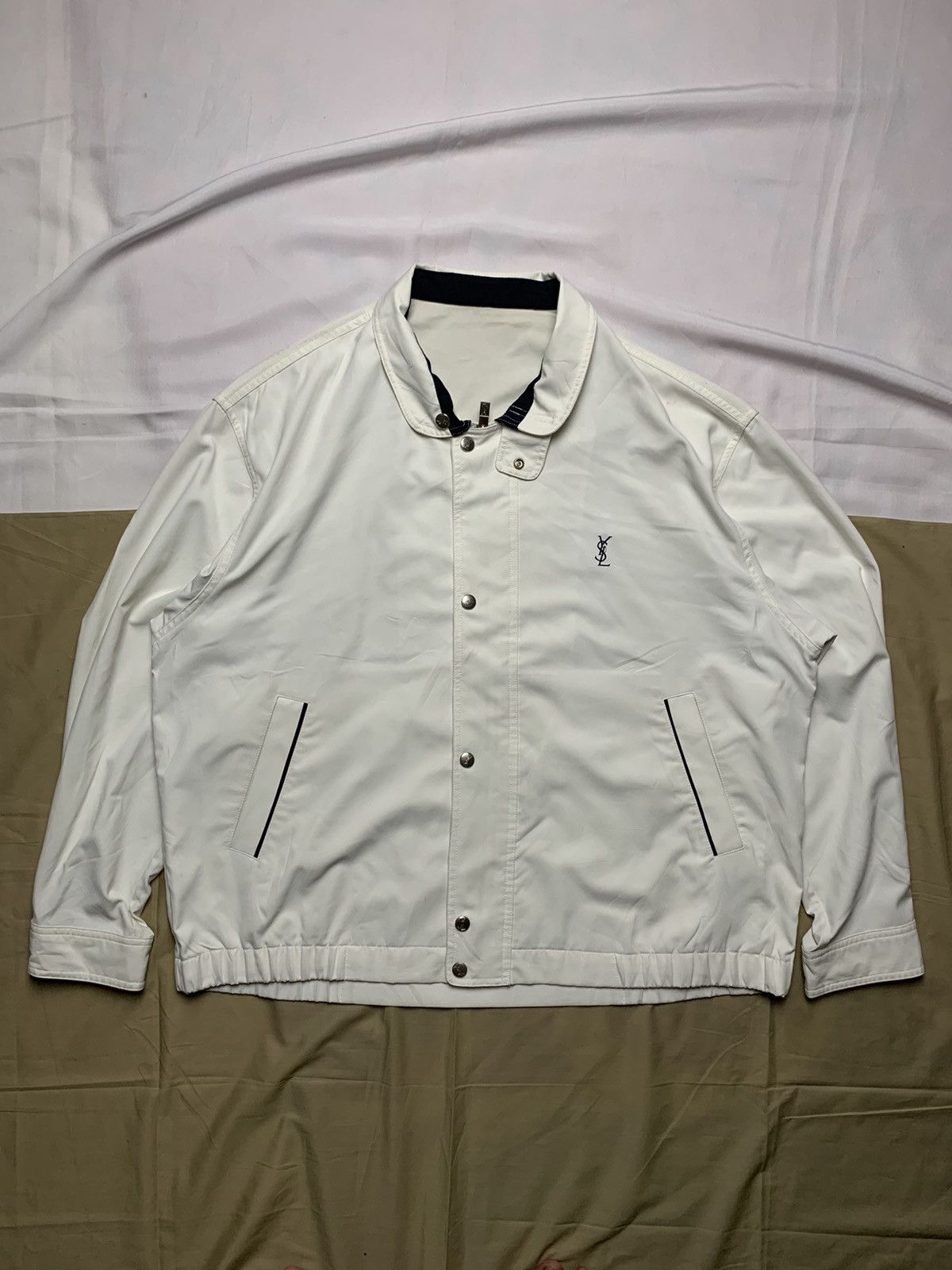 image of Vintage YVES Saint Laurent Jacket in White, Men's (Size XL)