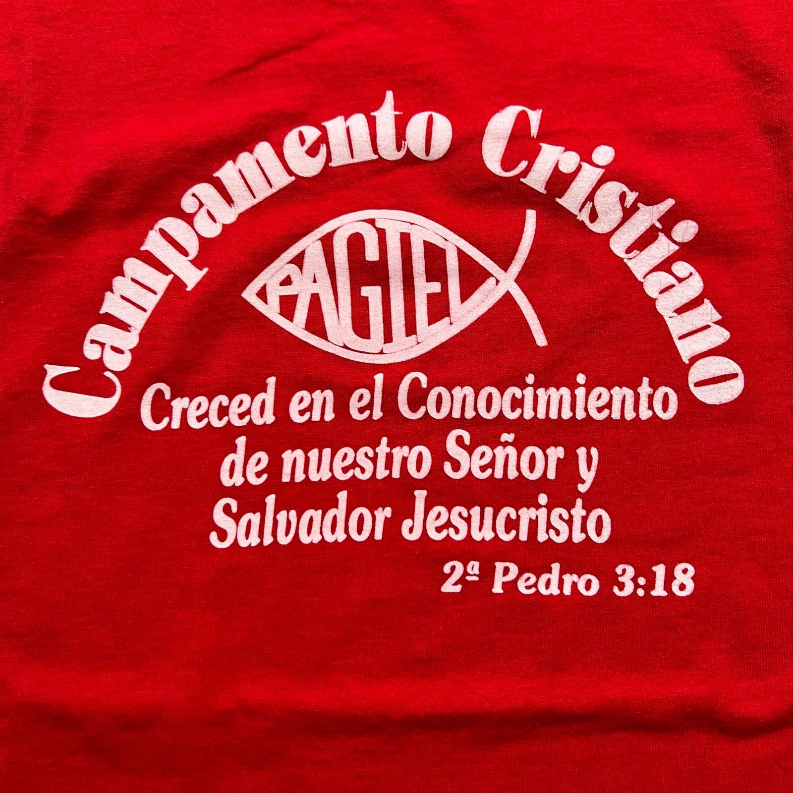 Vintage Vintage 90’s Single Stitch Red Campamento Cristiano Medium Size US M / EU 48-50 / 2 - 2 Thumbnail