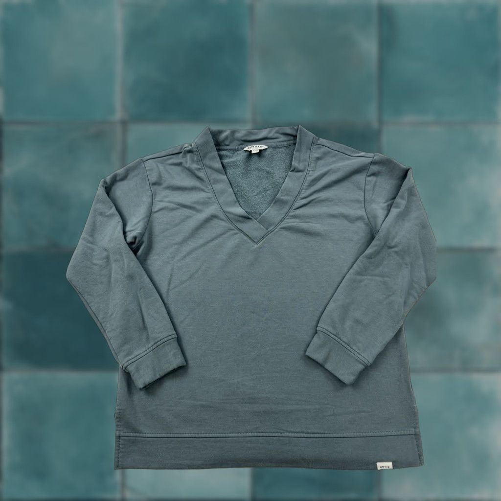 Orvis **Orvis Blue Women’s V-Neck Pullover Sweatshirt** User: **Blue Orvis Women’s V-Neck Pullover Sweatshirt Small** Size S / US 4 / IT 40 - 1 Thumbnail