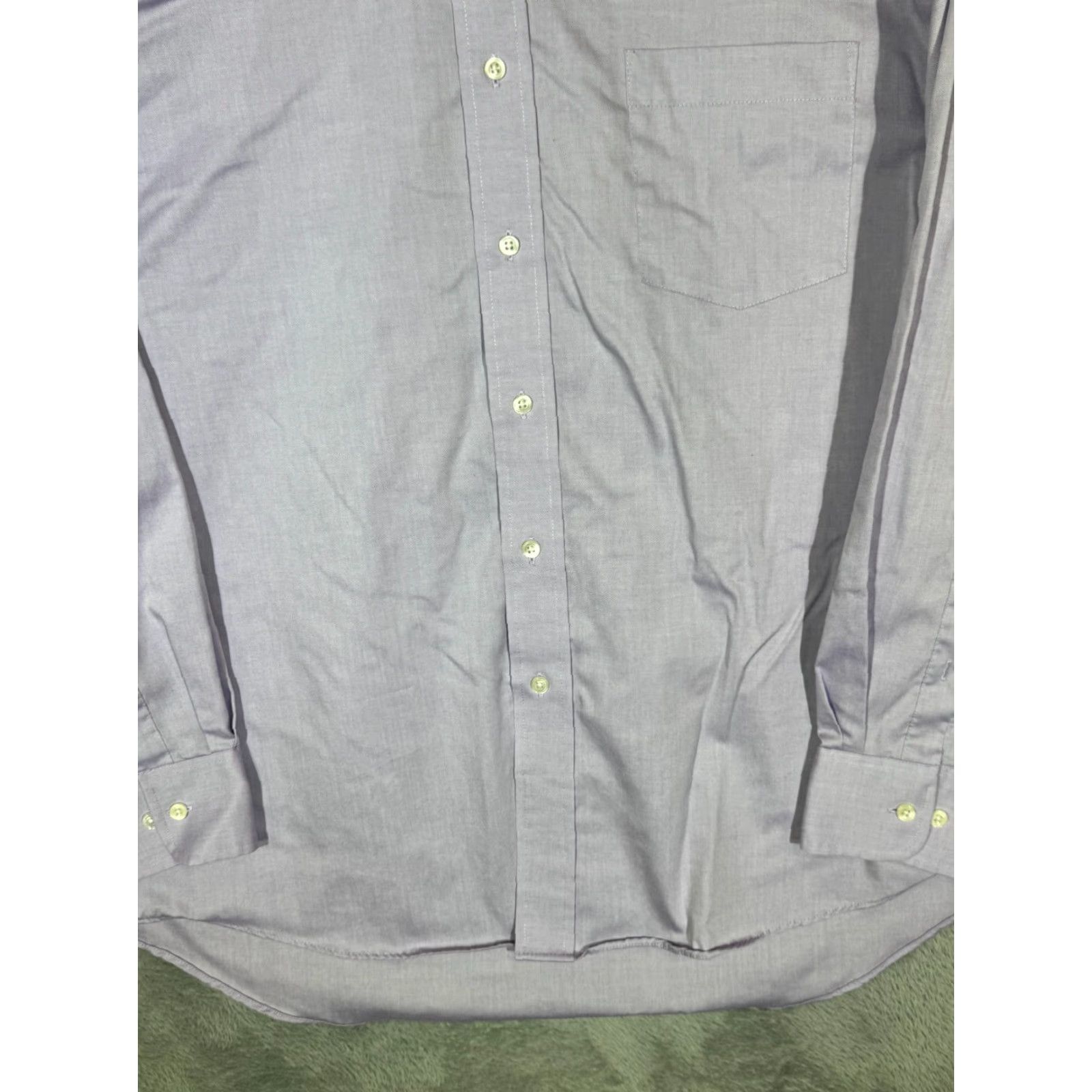 Vintage G.H. Bass & Co. Dress Shirt XL 17–17.5 Purple Wrinkle-Free Cotton Long Sleeve Men Size 46R - 6 Thumbnail