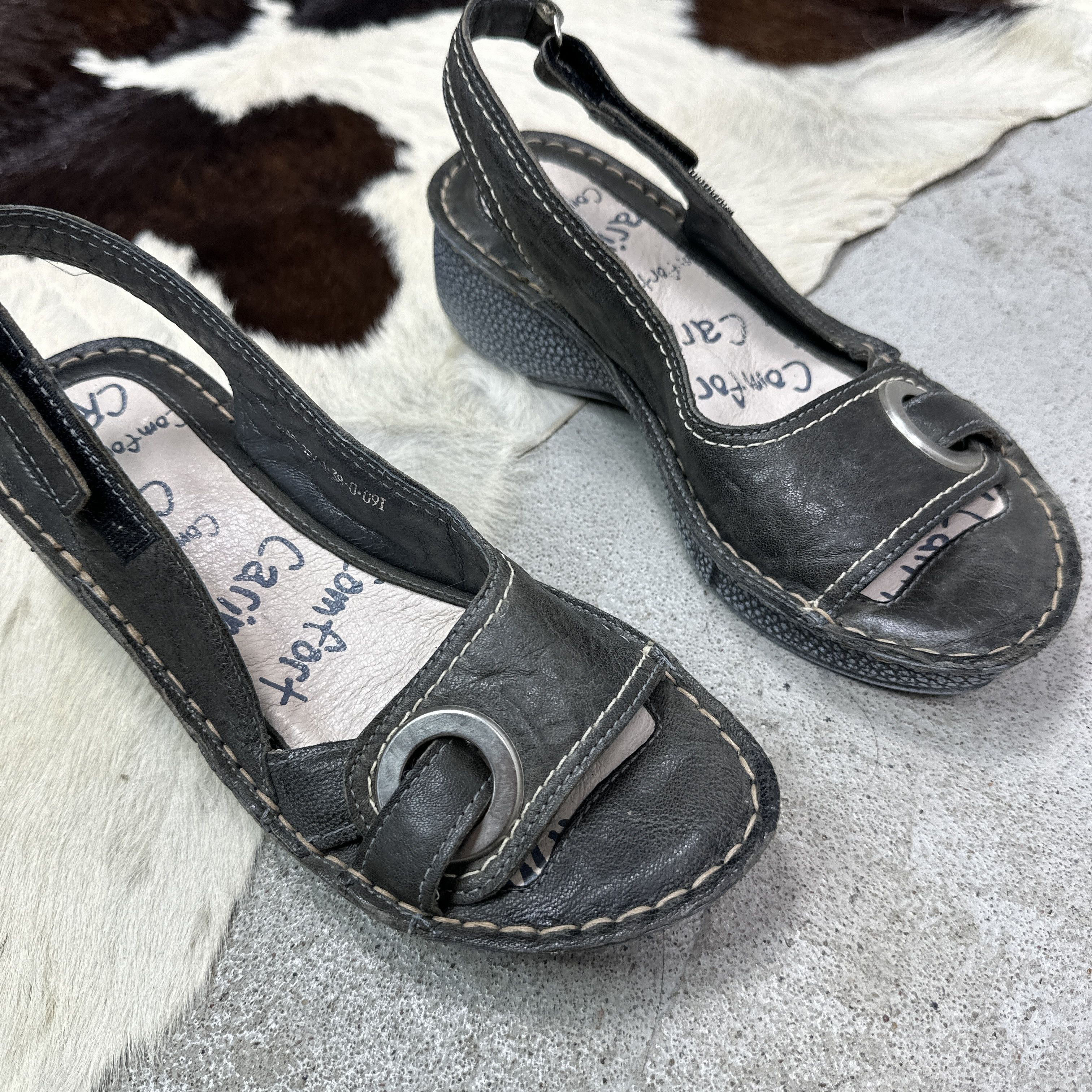 Vintage Vintage Avant Garde Grunge Leather Buckled Platform Y2K Size US 8 / IT 38 - 2 Thumbnail