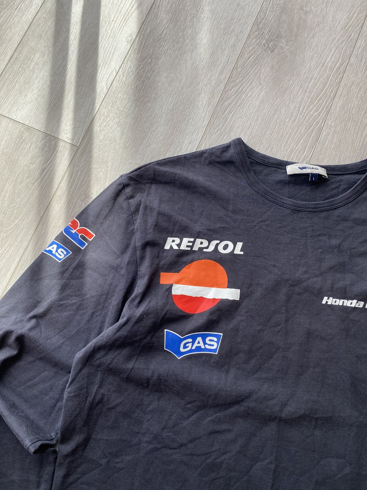 GAS × Honda Gas Jeans Honda Racing Logo Print Longsleeve T-Shirt Size US L / EU 52-54 / 3 - 4 Thumbnail
