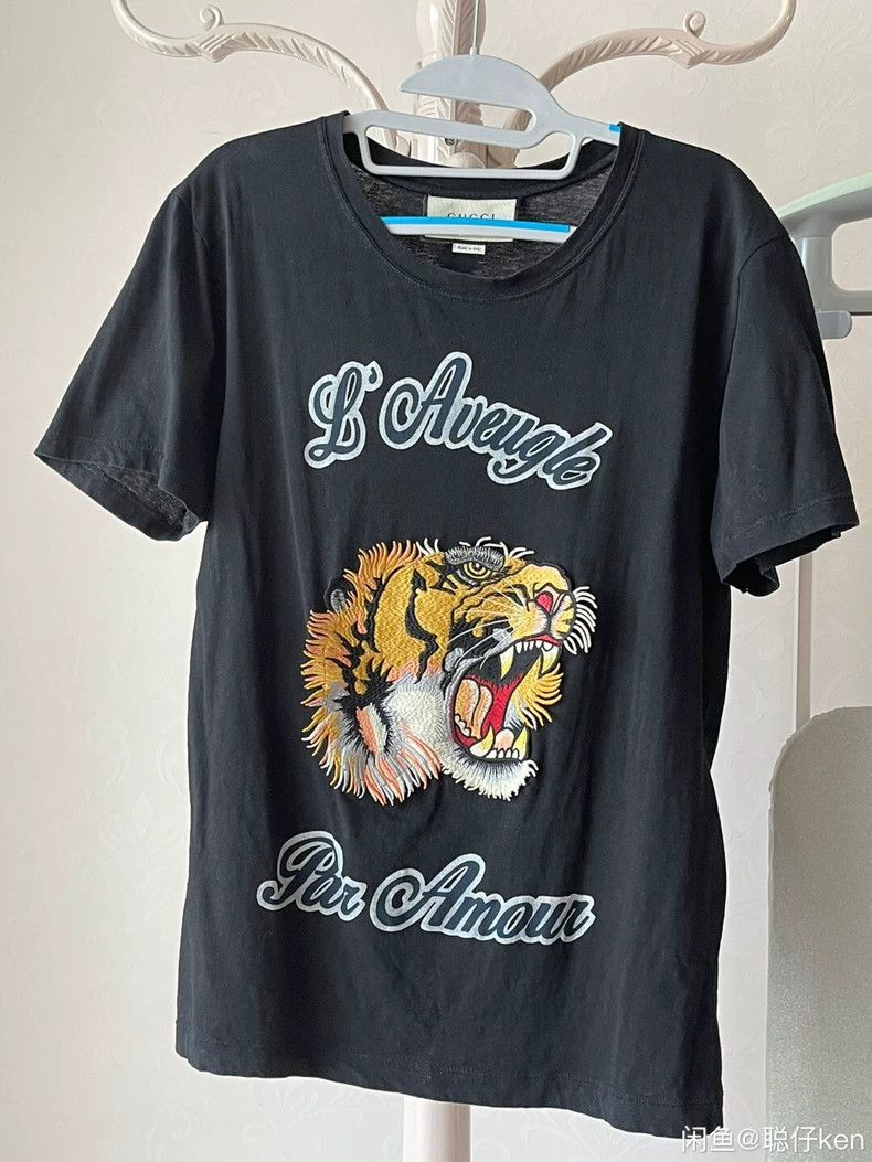 Gucci Embroidered patch tiger head slim T-shirt 2501-Nextar