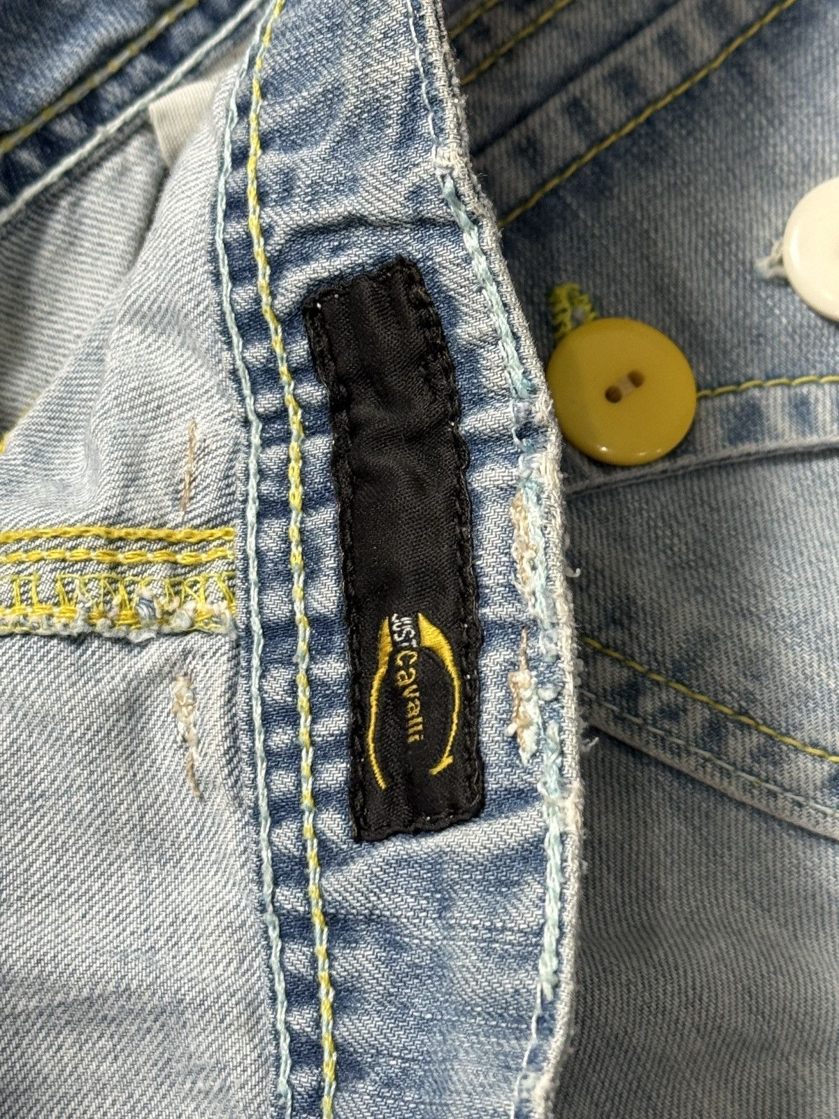 Just Cavalli VINTAGE JUST CAVALLI 2000s MINI DENIM SKIRT Size 29" - 6 Thumbnail