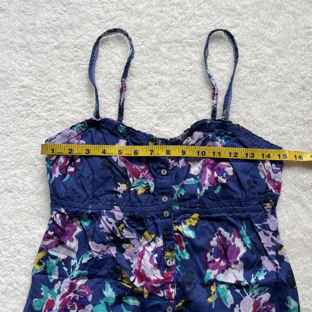 Garage 2000s Garage Blue Floral Babydoll Tank Top Size M / US 6-8 / IT 42-44 - 7 Thumbnail
