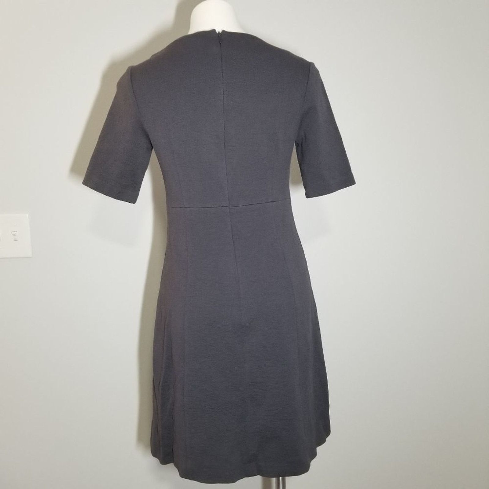 Other Peserico A-Line Gray Dress Solid Career Dress Size L / US 10 / IT 46 - 3 Thumbnail