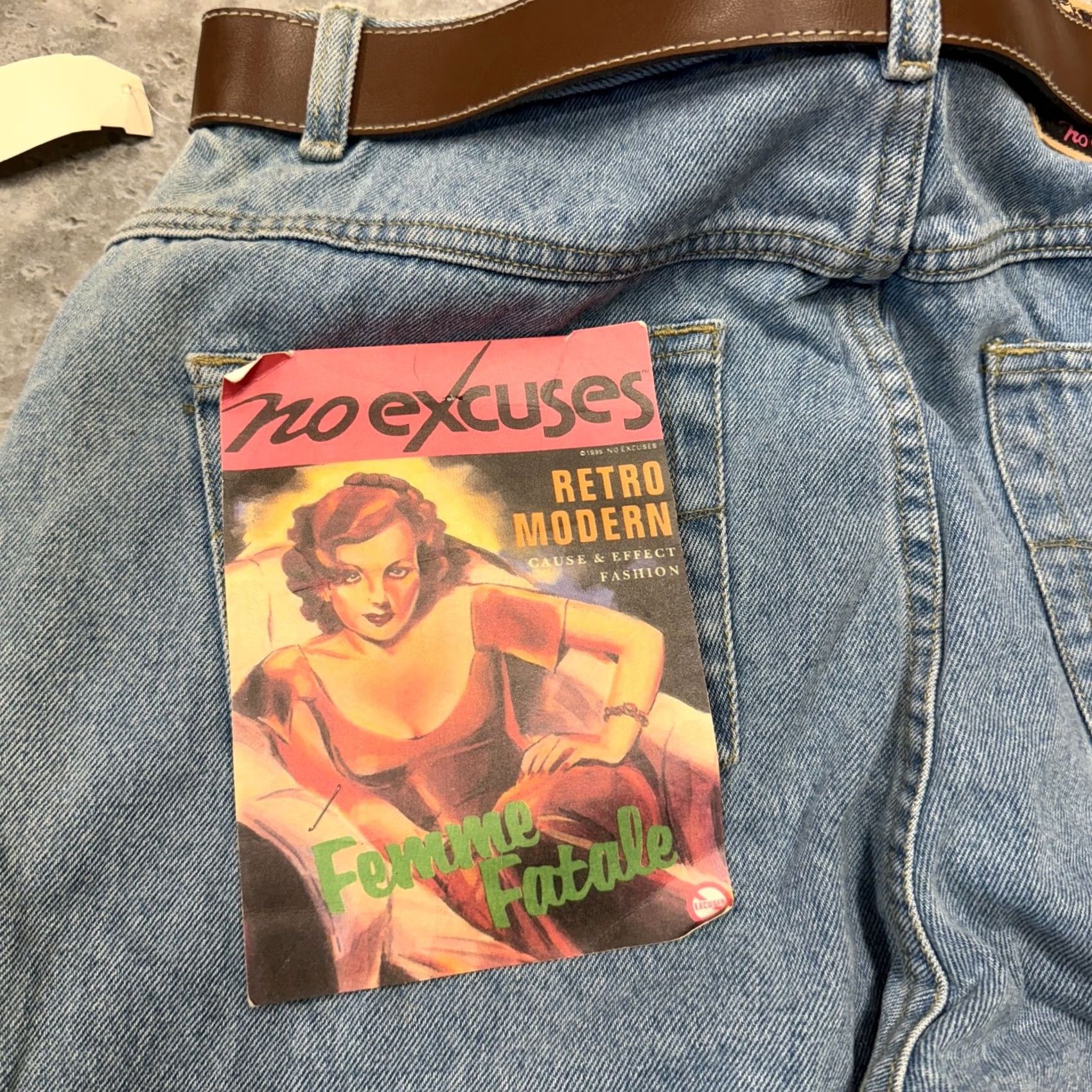Vintage No Excuses Deadstock womens jeans tapered fit size 13 (30x30) NWT y2k grunge Size 34" / US 12 / IT 48 - 5 Thumbnail