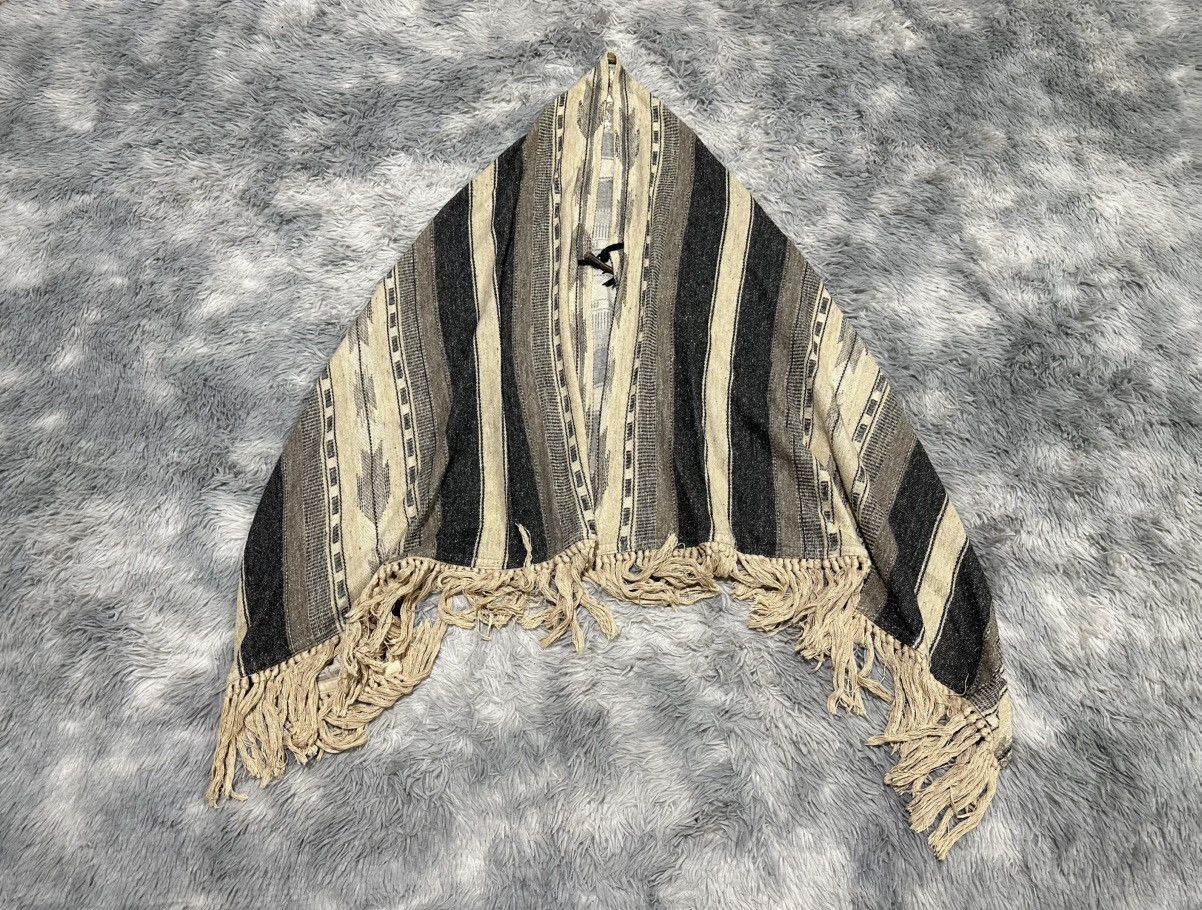 GOA 🔥Y2K Archived Goa Stole Fringed Ethnic Capes Frayed Scarf Size US XL / EU 56 / 4 - 6 Thumbnail