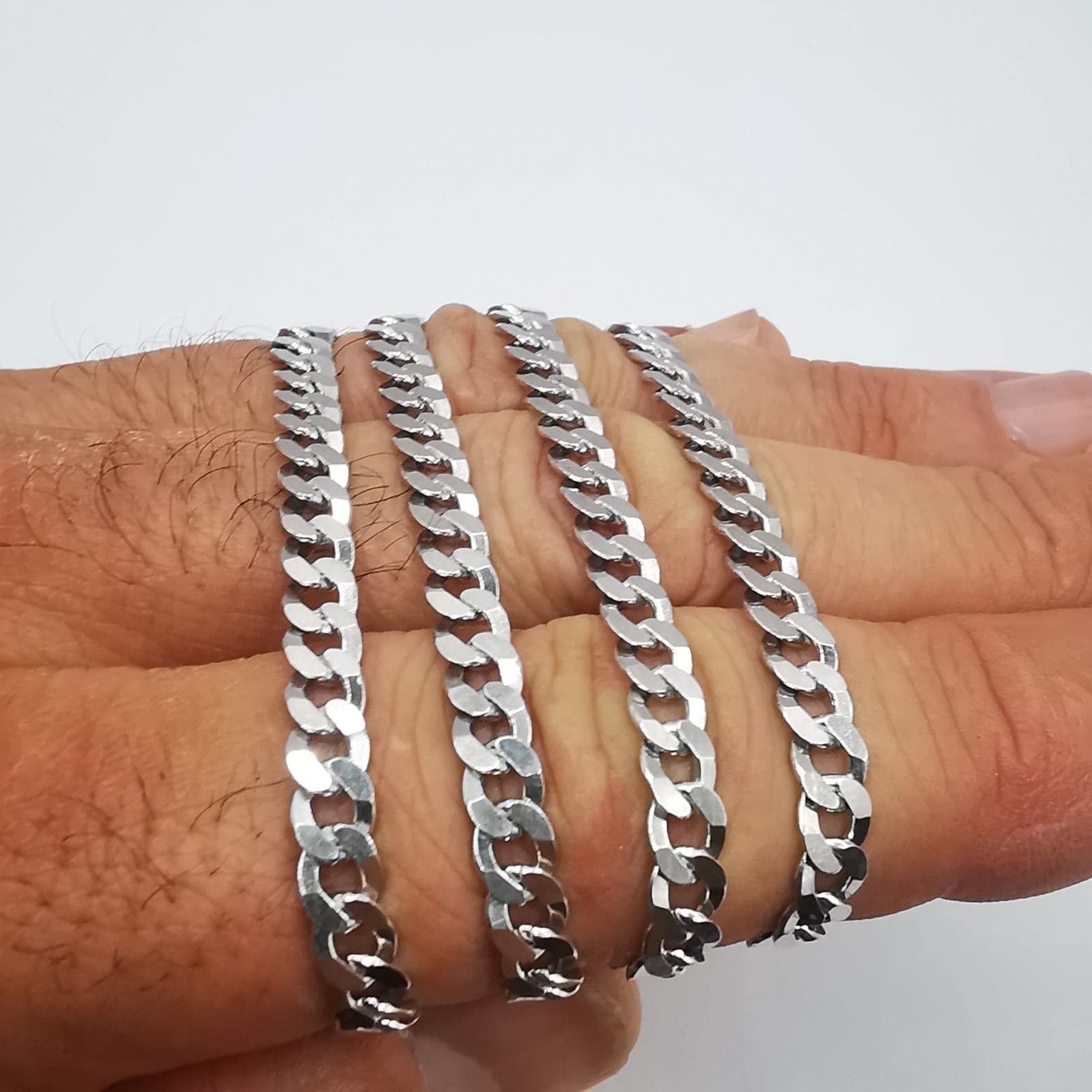 Sterling Silver Vintage Jewelry Chain, 925 Sterling Silver, Signed , 18,53g Size ONE SIZE - 8 Thumbnail