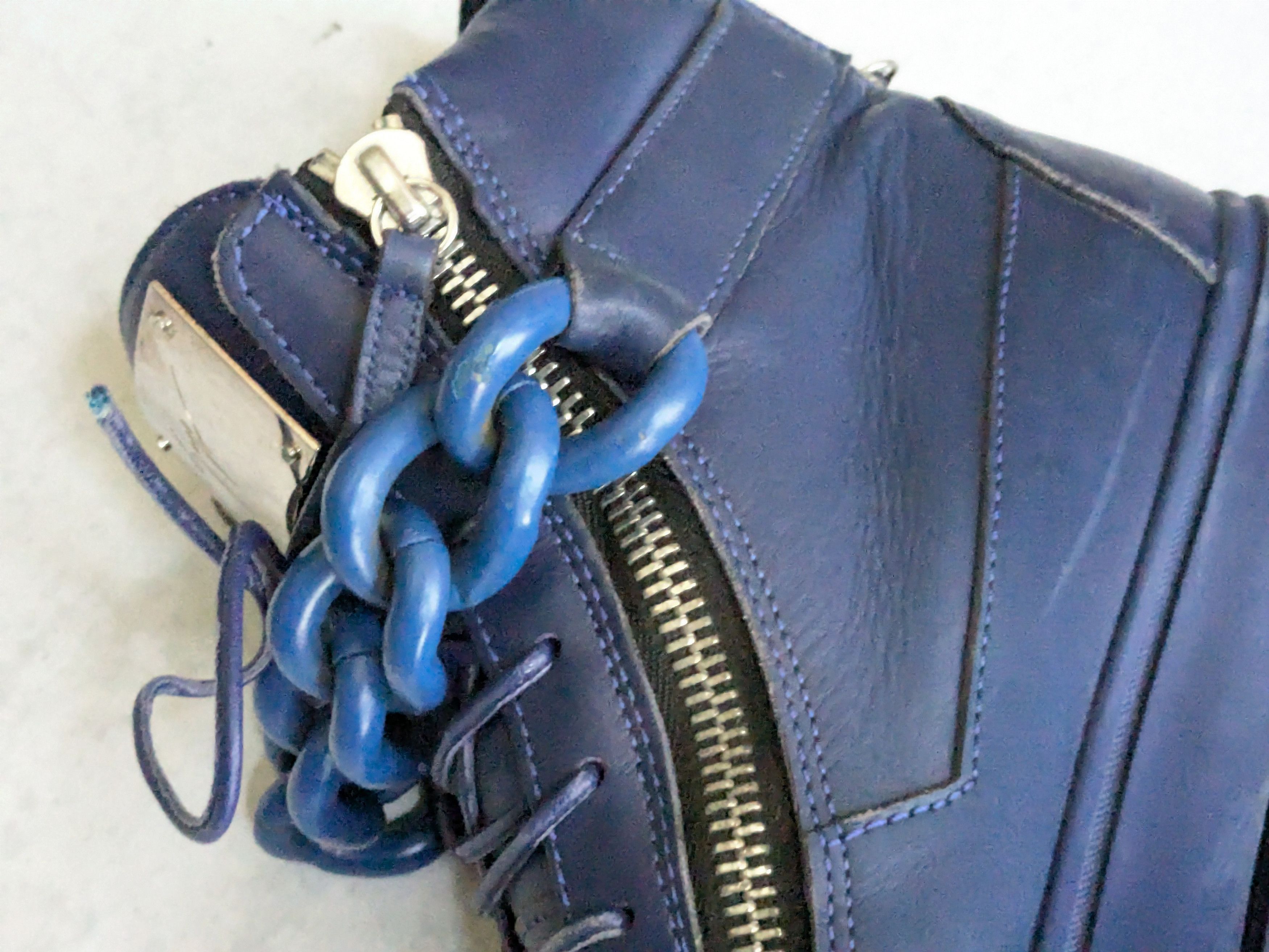 Giuseppe Zanotti Giuseppe Zanotti Chain Sneakers Blue 10 43 High Tops Leather Size US 10 / EU 43 - 16 Thumbnail