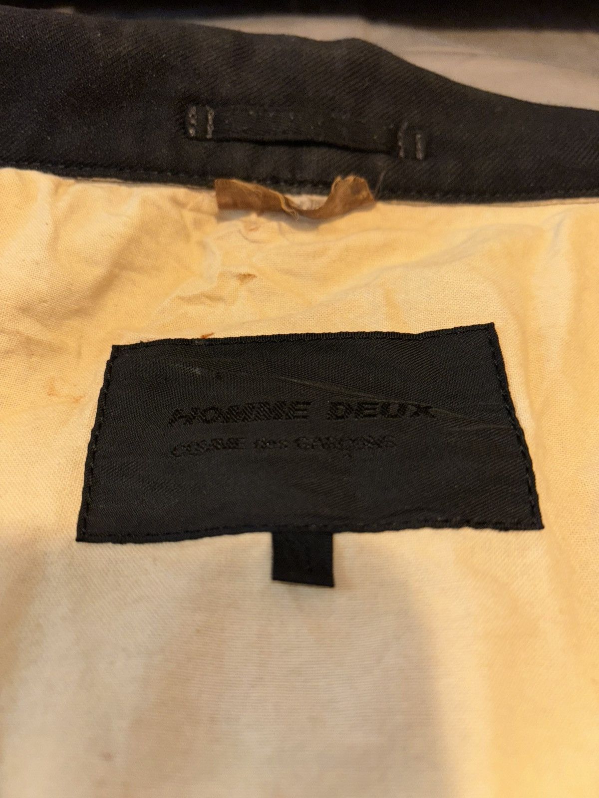 Comme des Garcons Homme Deux COMMES DES GARCONS HOMME DEUX BLACK WASHED POLY BLAZER Size 42R - 5 Thumbnail