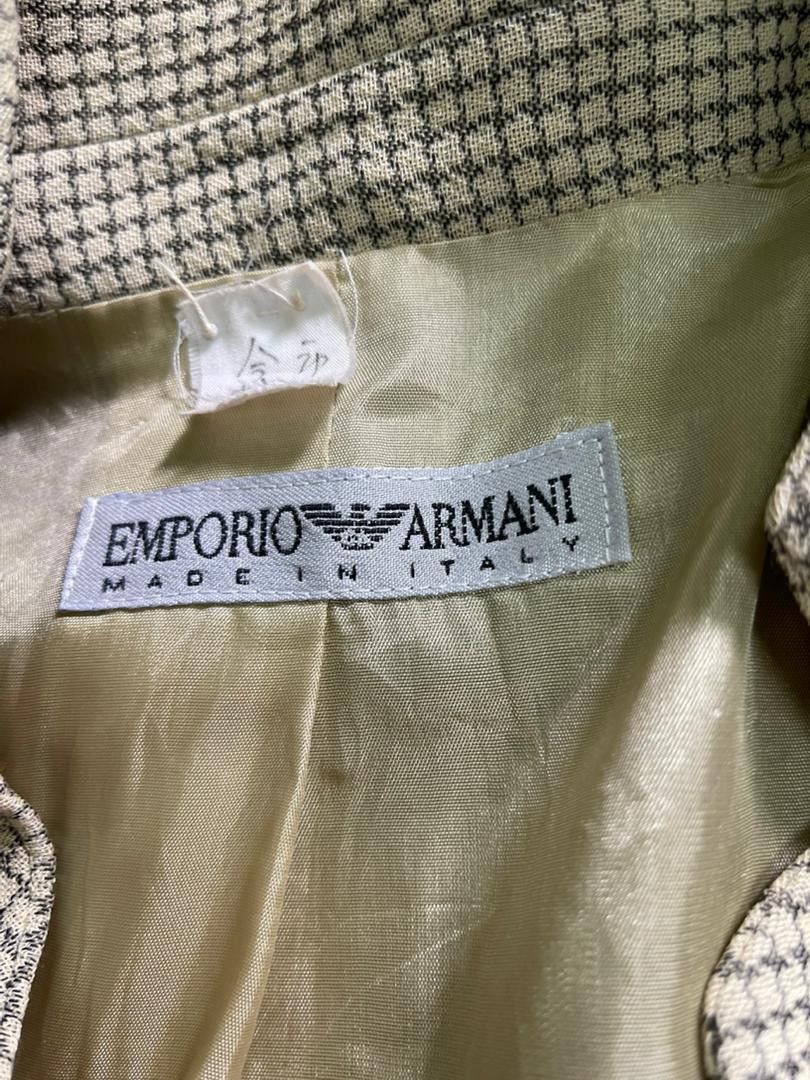 Emporio Armani VINTAGE 90s Emporio Armani Houndstooth Blazer Jacket IT 40 Size S / US 4 / IT 40 - 3 Thumbnail