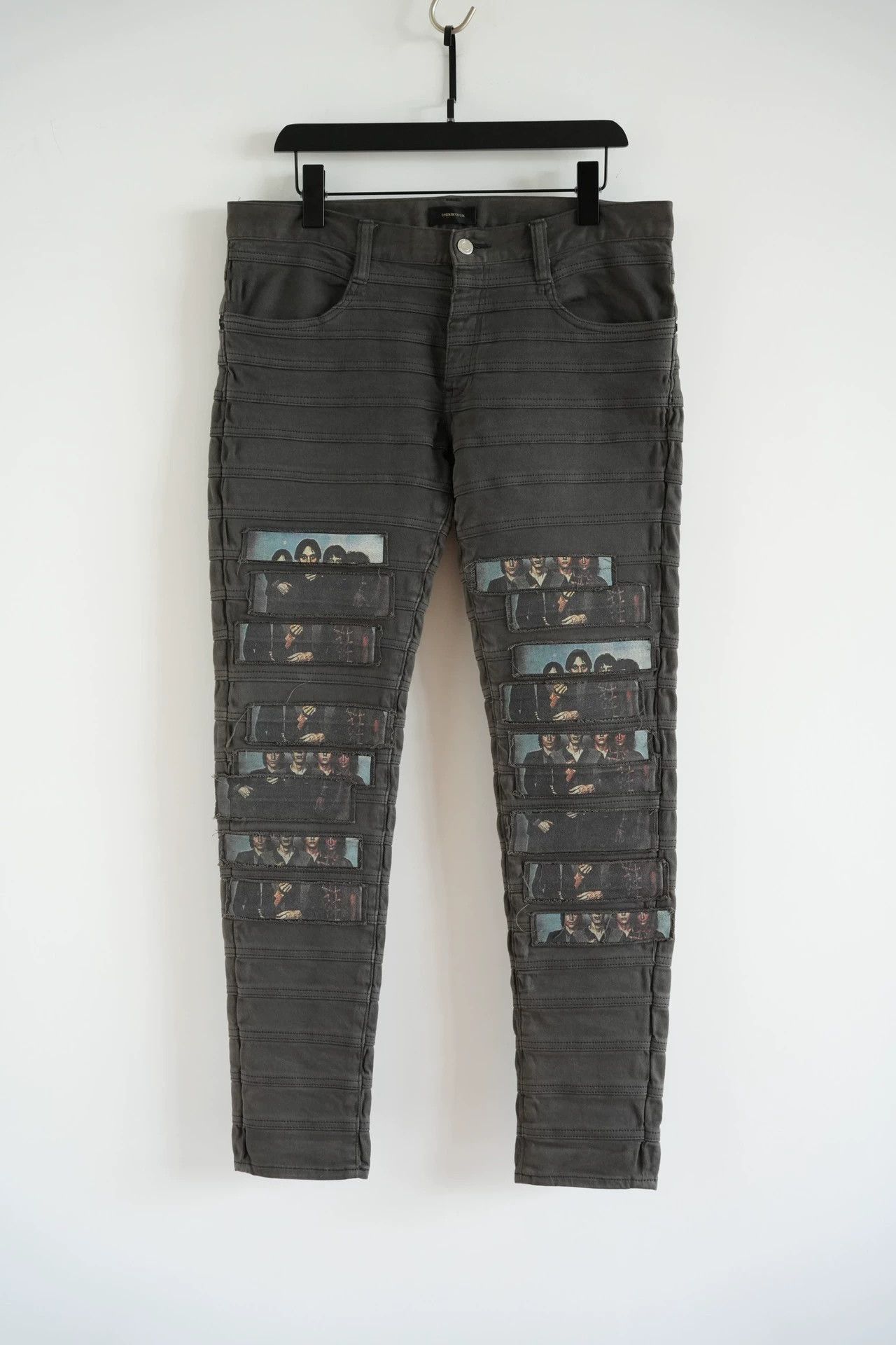 Undercover Black Striped Patchwork Casual Pants Size US 34 / EU 50 - 1 Thumbnail