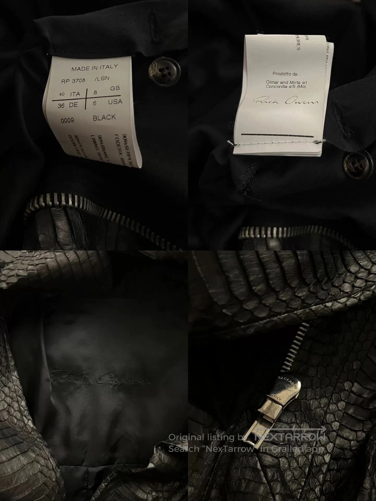 Rick Owens rare rick owens snakeskin motorcycle jacket. Size M / US 6-8 / IT 42-44 - 9 Thumbnail