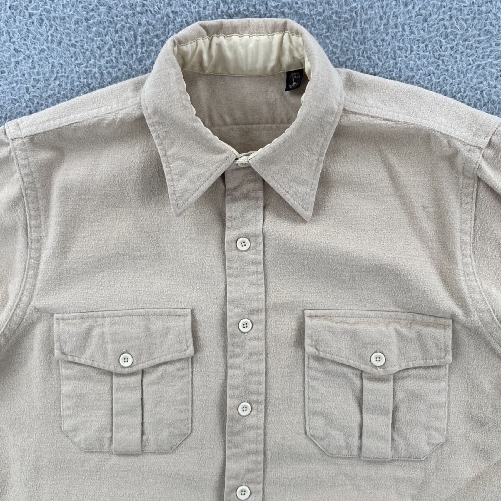 Vintage VINTAGE Unbranded Button-Up Shirt Mens L Heavyweight Cotton Khaki Brown USA EUC Size US L / EU 52-54 / 3 - 5 Thumbnail