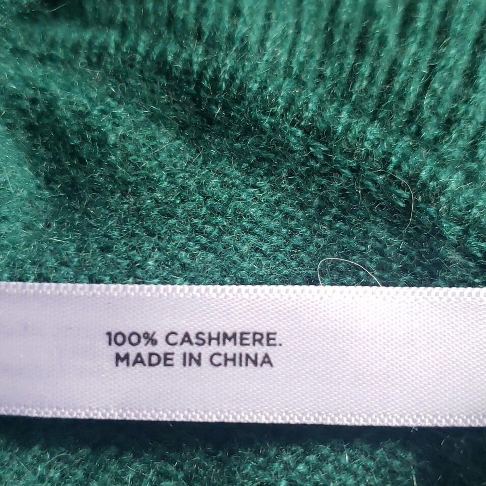 Designer CT1963 Talbots Green Cashmere Wrap Ruffled Edges One Size Size ONE SIZE - 5 Thumbnail