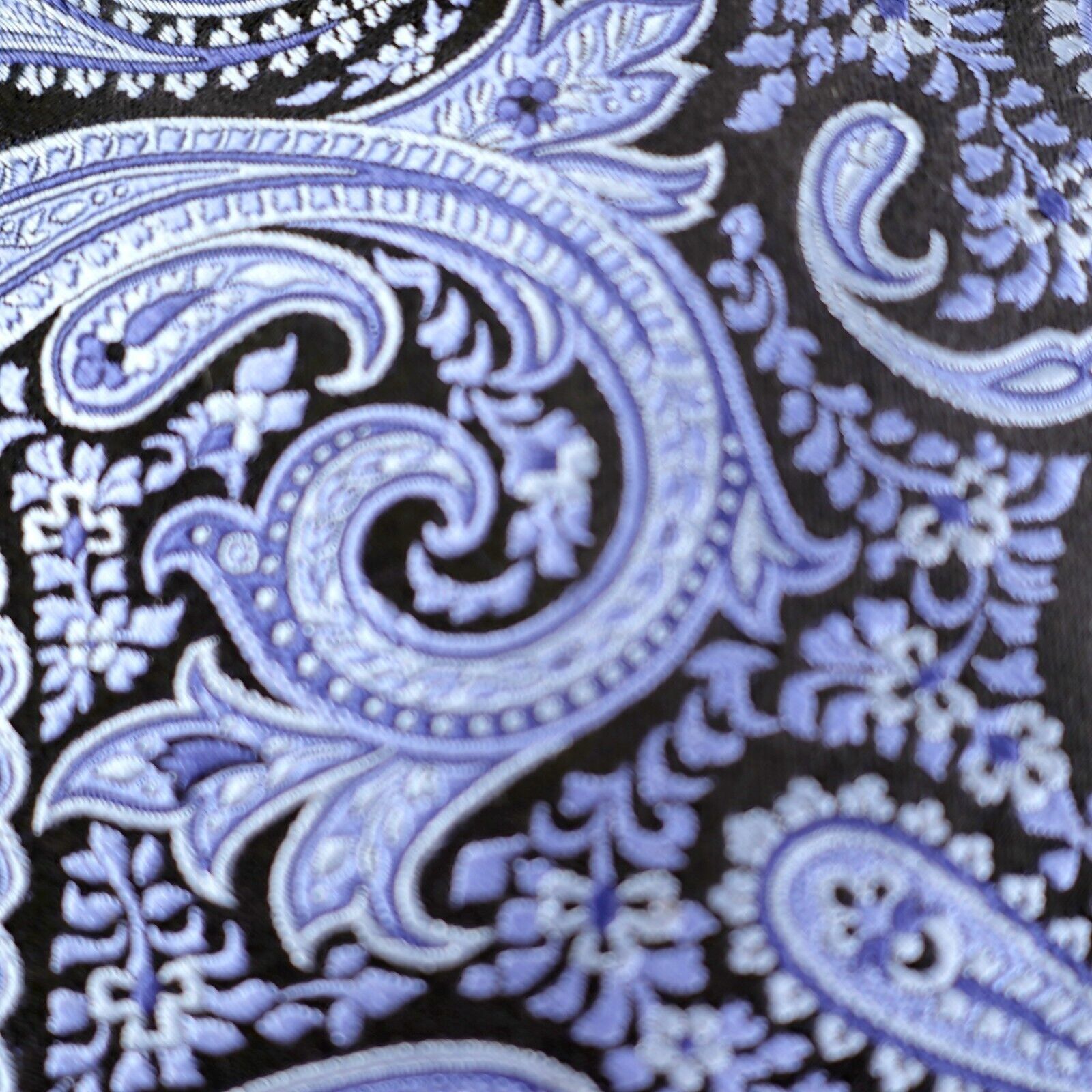Ike Behar Ike Behar New York Blue Black Paisley Woven Silk Tie Size ONE SIZE - 2 Thumbnail