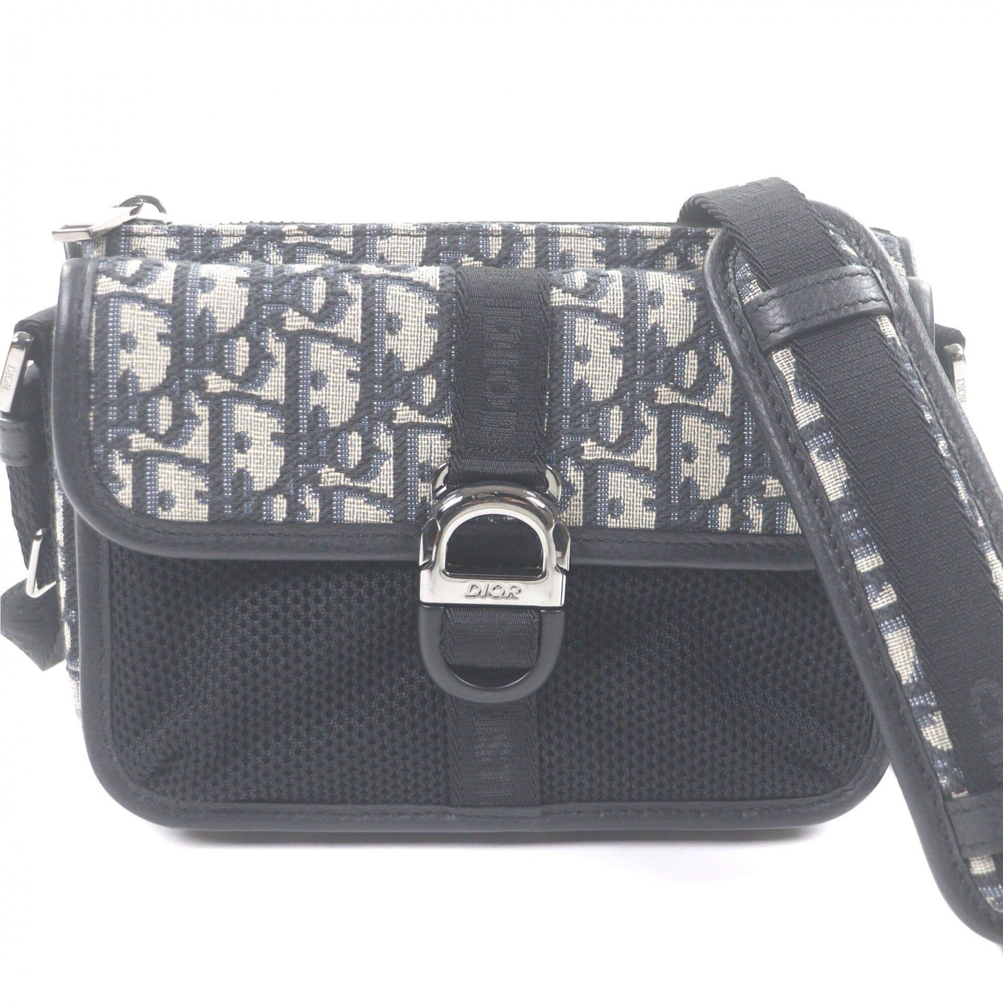 Christian Dior Monsieur DIOR Homme 2ESWS006YKY Canvas Leather Dior 8 Buckle Oblique Pattern Shoulder Bag Beige Made in Italy Men's Size ONE SIZE - 1 Thumbnail