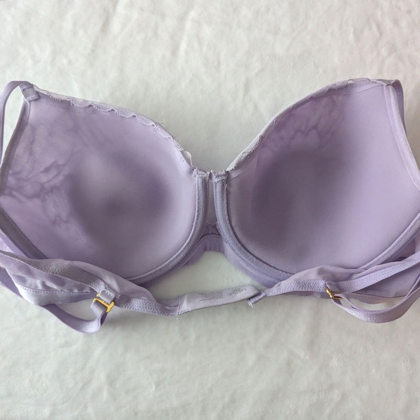 Vintage Soma Full Coverage Bra 36D Lavender Lace Underwire Lightly Lined Women's Womens Lace Adjustable Straps Nyl on Spandex, Hook & Eye (36D) Size ONE SIZE - 3 Thumbnail