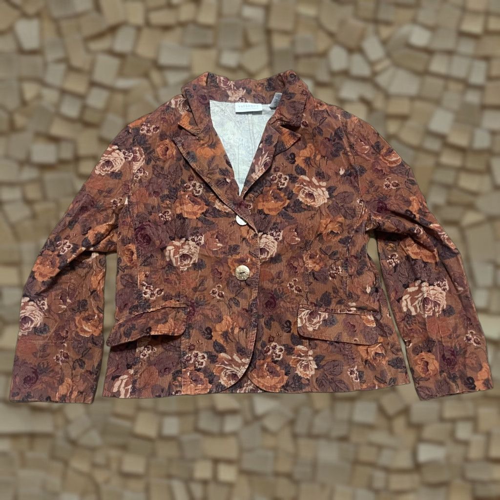 Liz Claiborne Liz Claiborne Blazer, Women's Size 14, Brown, Floral, Two Buttons Size XL / US 12-14 / IT 48-50 - 1 Thumbnail