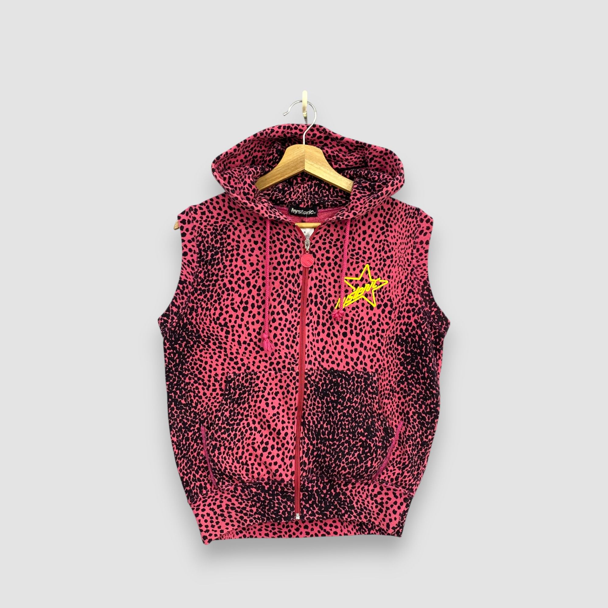 Vintage Y2K Hysteric Glamour Leopard Print Hoodie Vest