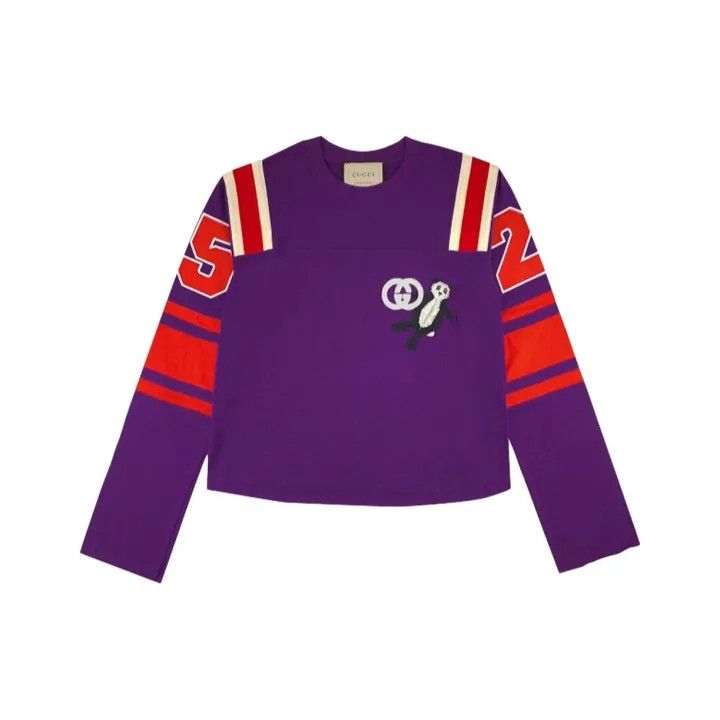 Gucci Gucci Purple Graphic Short Sleeve Sweater Size XXS / US 00 / IT 34 - 1 Thumbnail