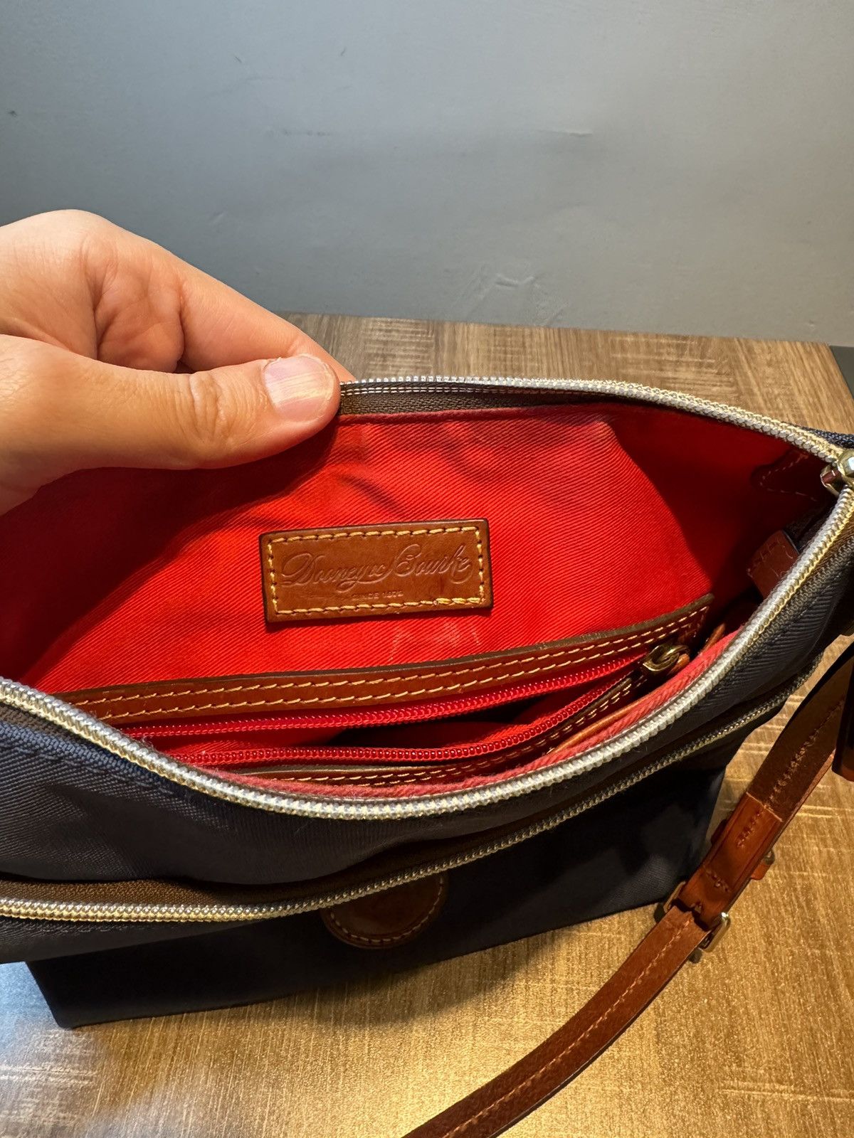 Dooney & Bourke Authenticated Dooney & Bourke Blue Nylon Leather Crossbody Size ONE SIZE - 7 Thumbnail
