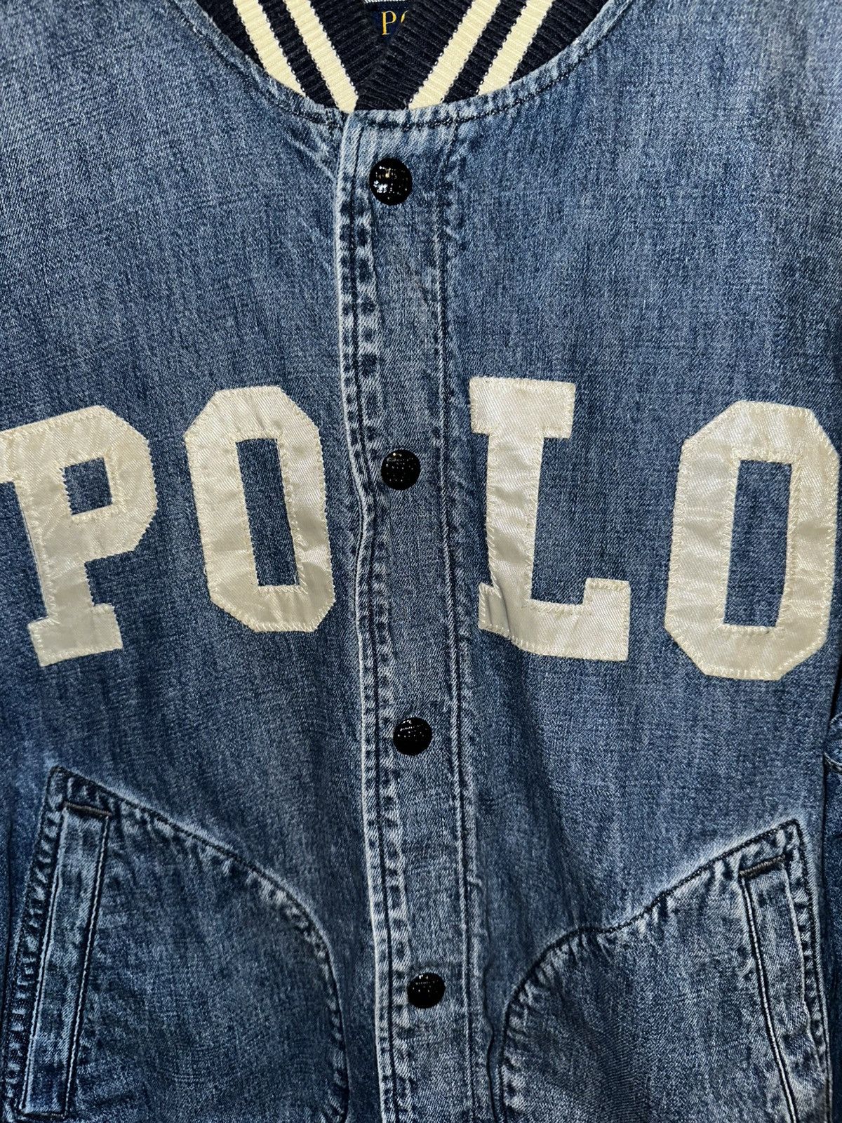 Polo Ralph Lauren Polo Ralph Lauren Denim Varsity Jacket Size US L / EU 52-54 / 3 - 5 Thumbnail