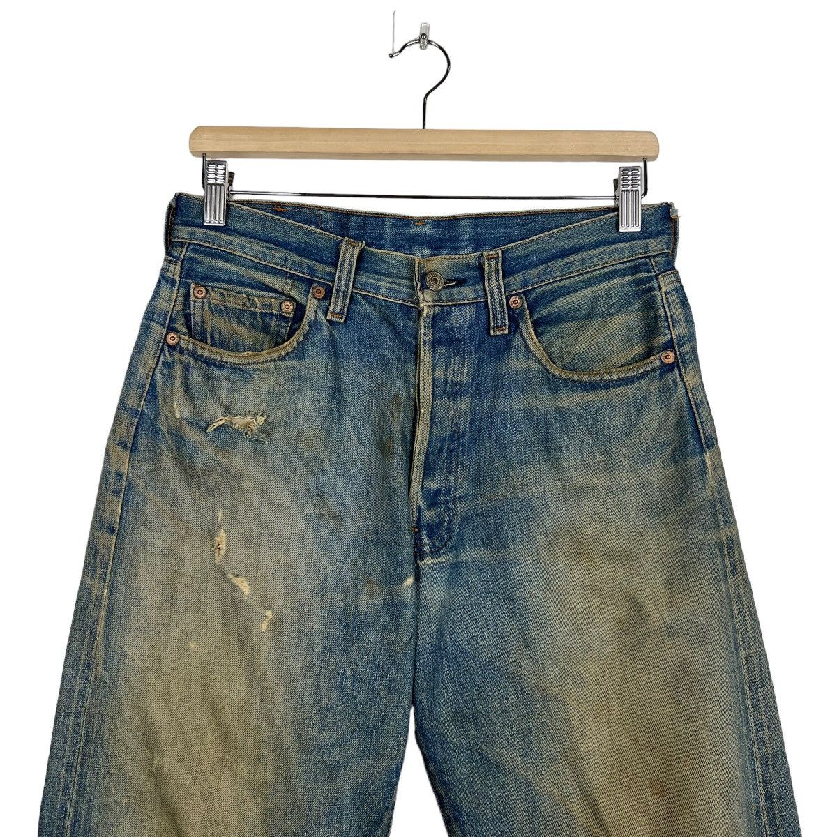 Levi's × Levi's Vintage Clothing × Vintage 🔥 90s VINTAGE LEVIS BIG E RED LINE DYED DISTRESS DENIM Size US 30 / EU 46 - 3 Thumbnail