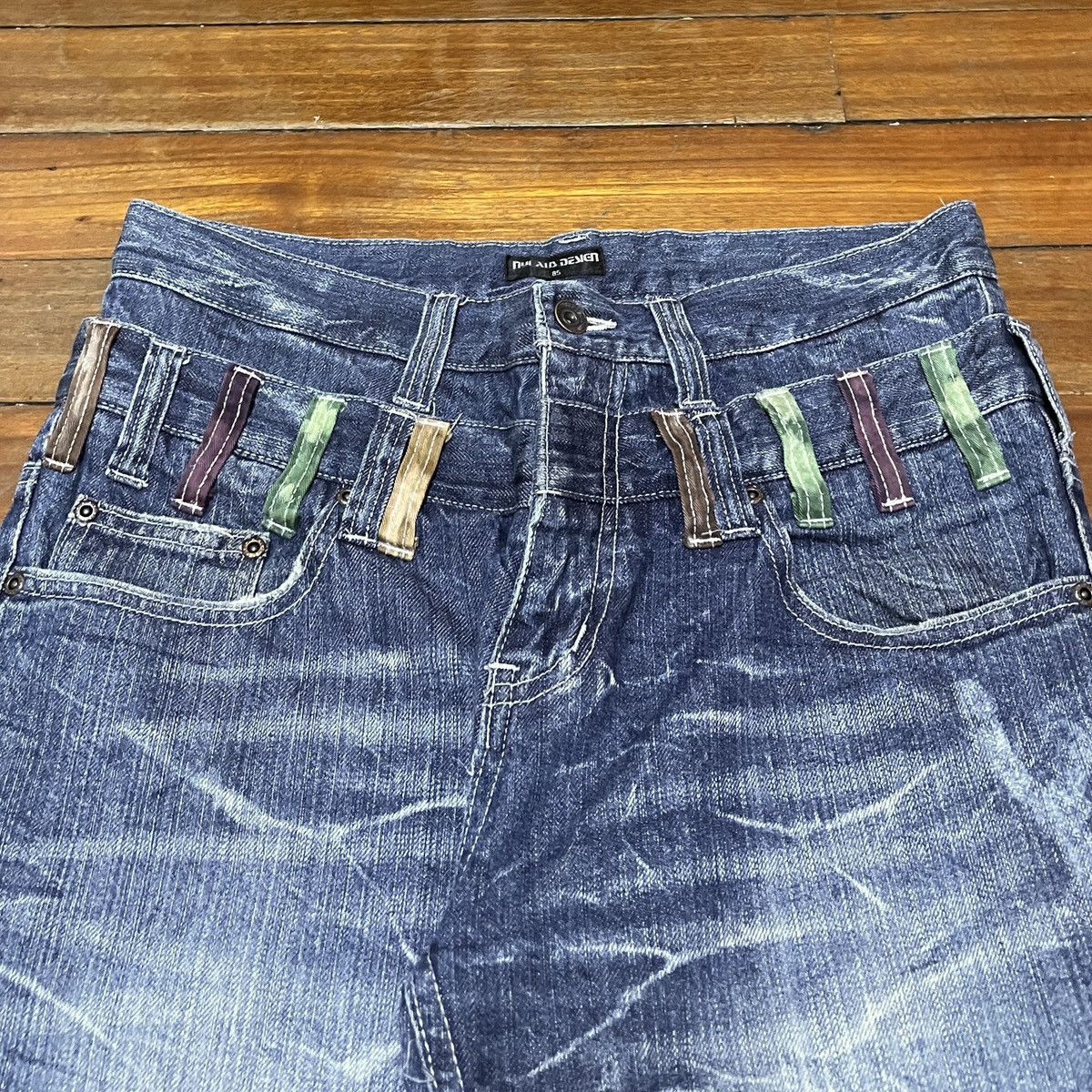 14th Addiction × Japanese Brand × Le Grande Bleu (L.G.B.) Rare Design Vintage Brand Nylaus Double Waist Jeans 2000s Size US 33 - 3 Thumbnail