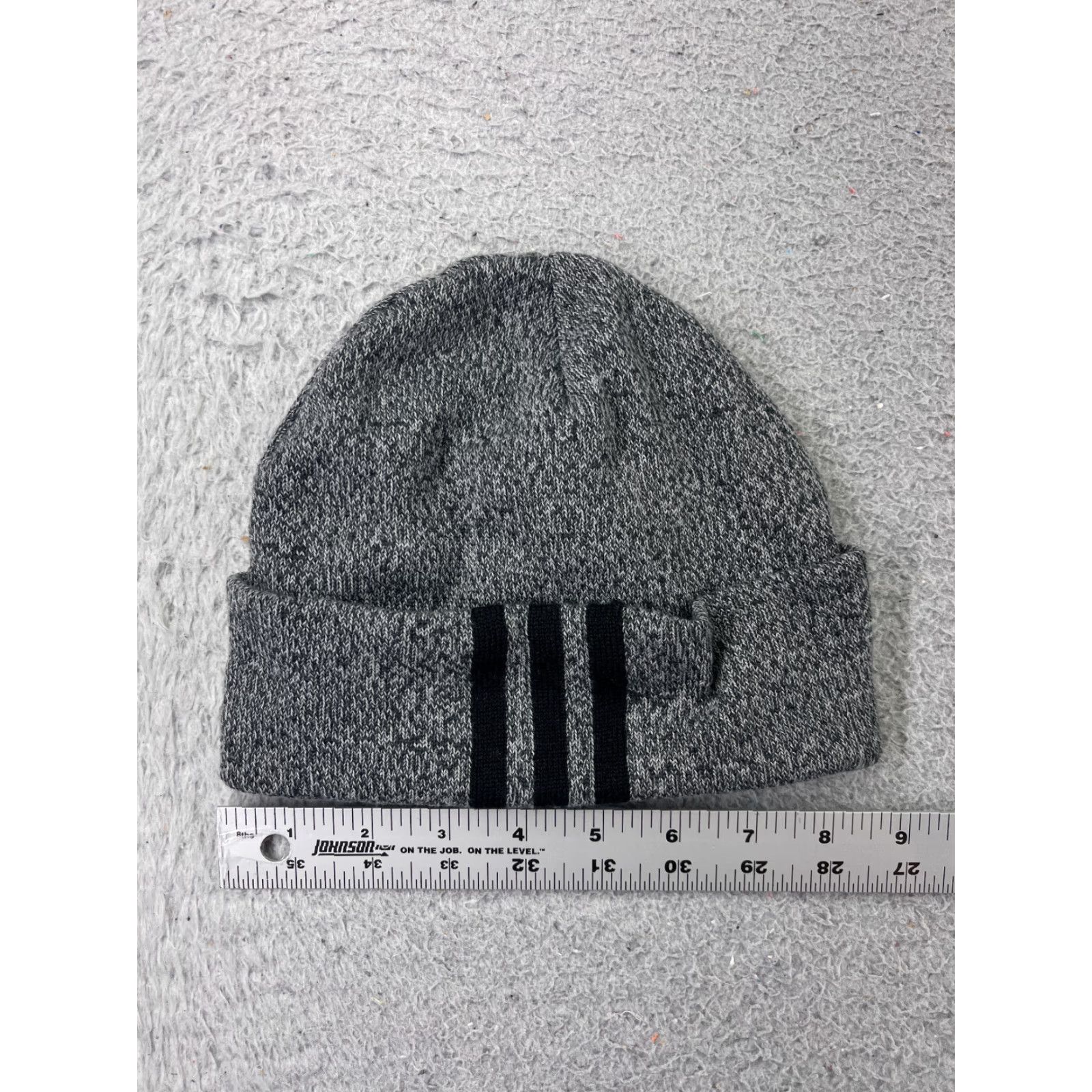 Adidas adidas Beanie Mens One Size Gray Knit Logo 3 Stripes Ski Hat/Cap Beanie Winter Outdoor Sports Adults Mens Size ONE SIZE - 3 Thumbnail