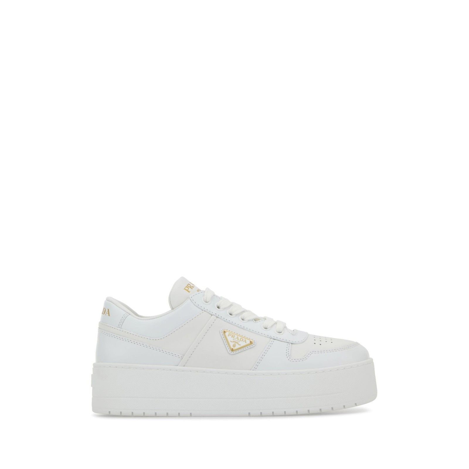 PRADA Downtown White Leather Sneakers New And Authentic (Wom